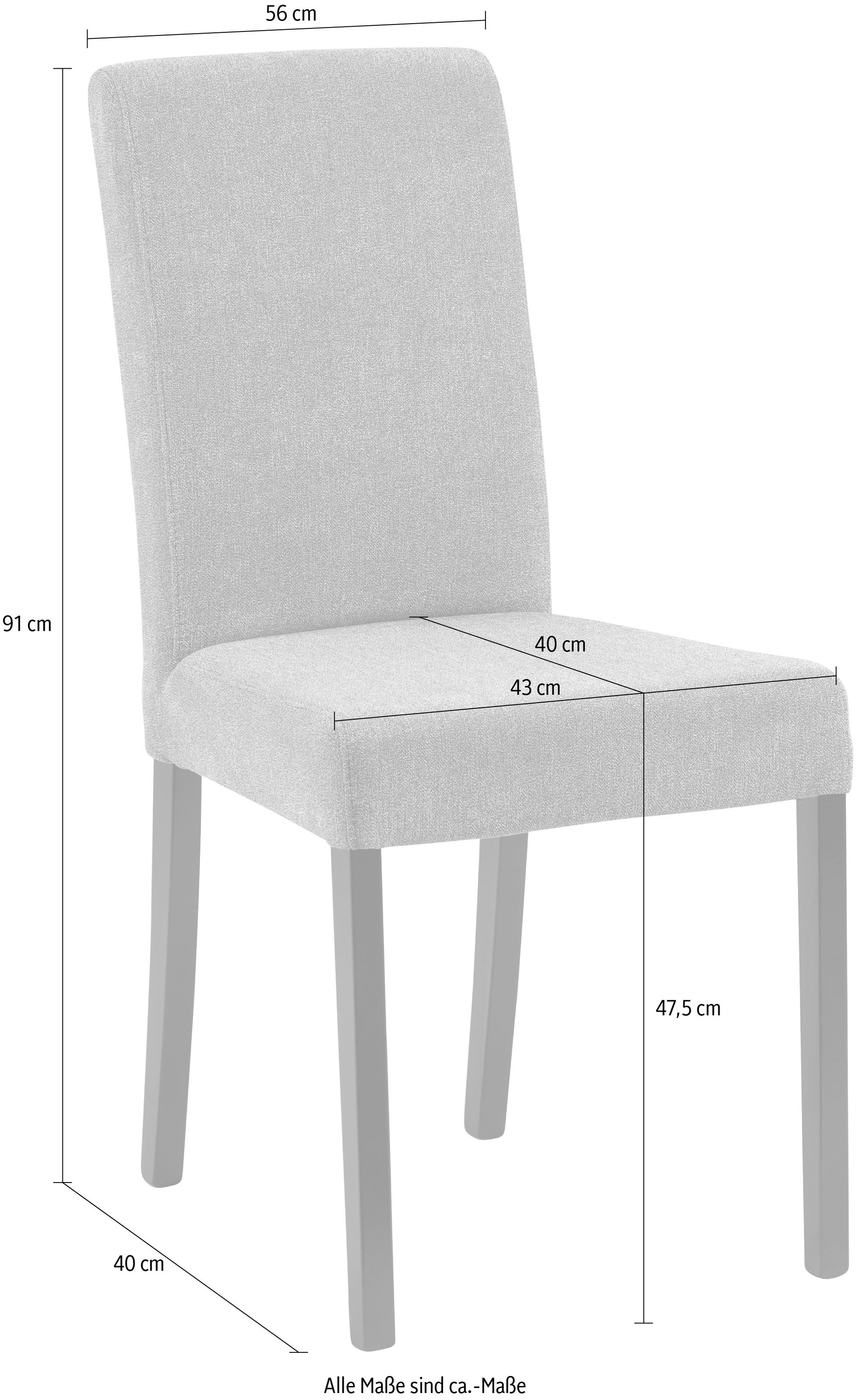 massivline&more 4-Fußstuhl »Martina 100«, (Set), 2 St., Polyester, Gestell günstig online kaufen