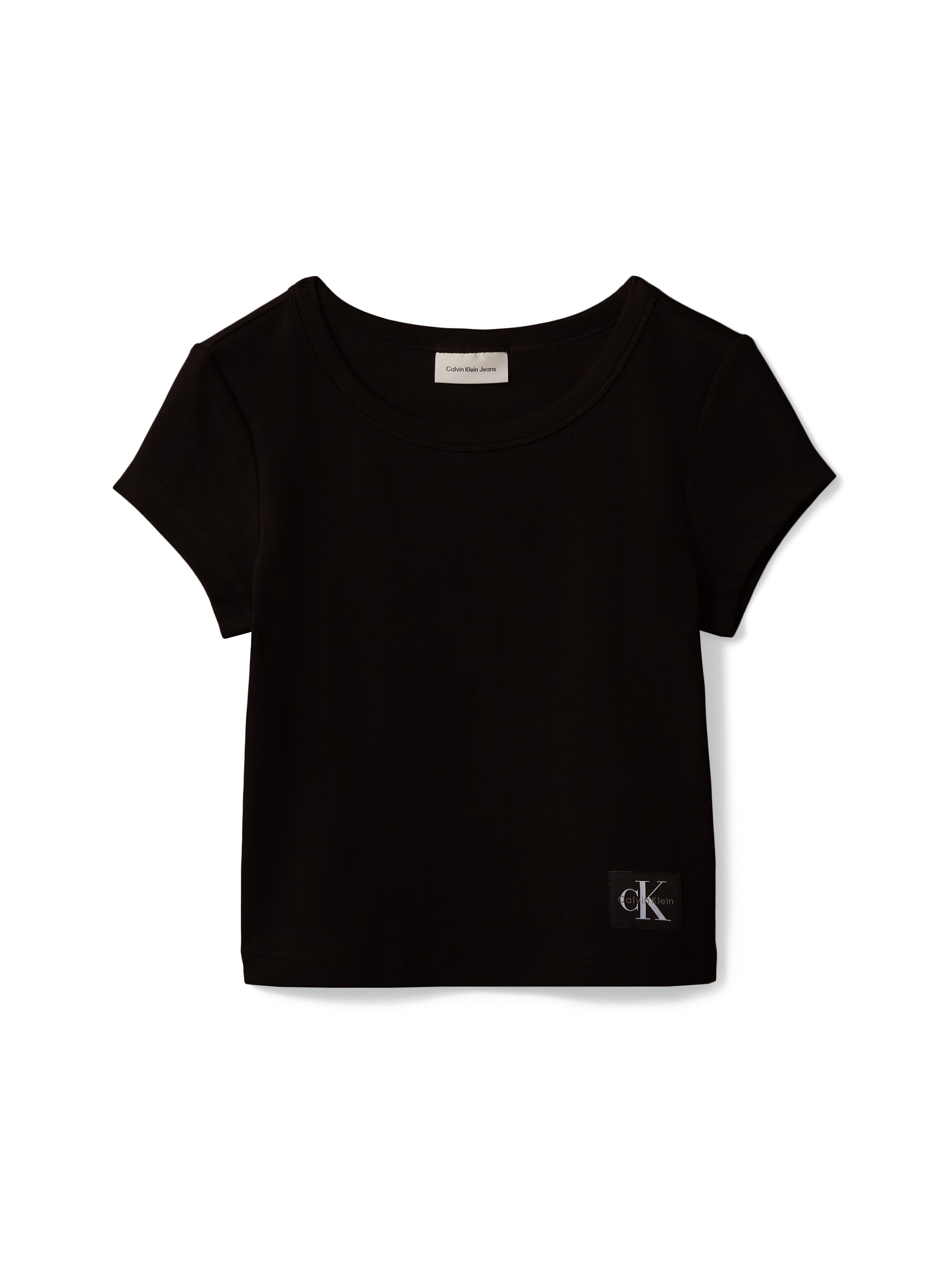 Calvin Klein Jeans T-Shirt »WOVEN LABEL BABY RIB« Regular fit mit Rundhalsausschnitt