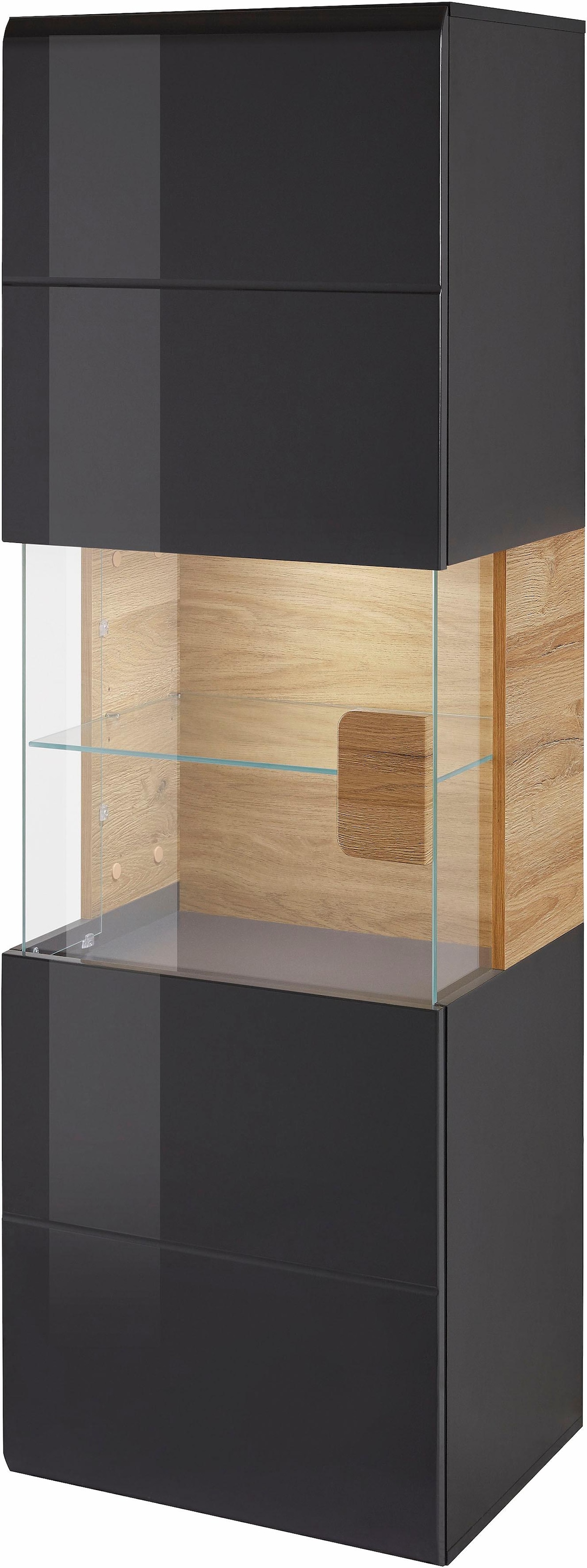 INOSIGN Hängevitrine »Toledo,Höhe 159 cm trendige Glasvitrine mit dekorative MDF-Front«, Vitrine mit Glasfront, ohne Beleuchtung, viel Stauraum, hochglanz