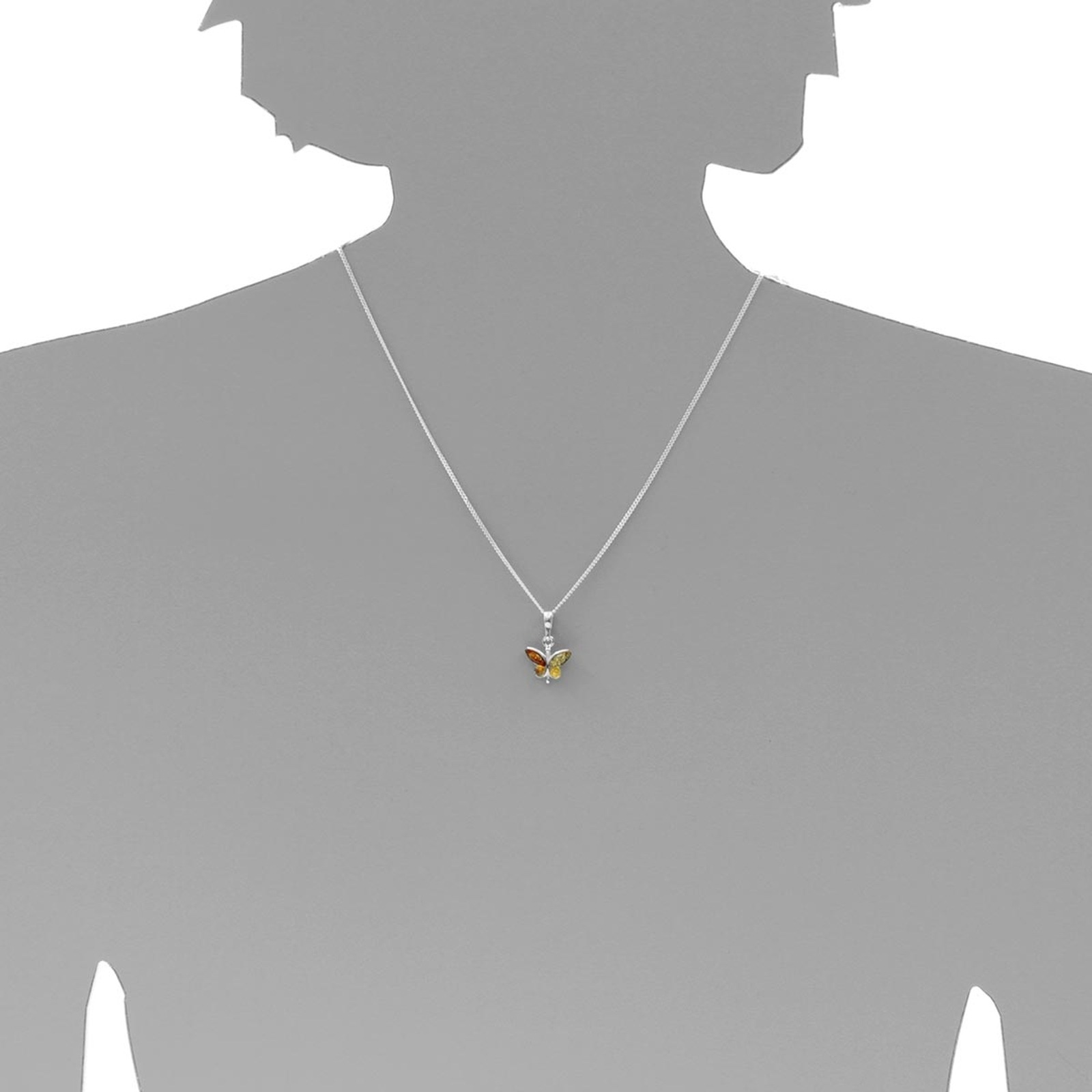 OSTSEE-SCHMUCK Kette mit Anhänger »Ostsee-Schmuck Kette mit Anhänger Schmetterling«, (2 tlg.)