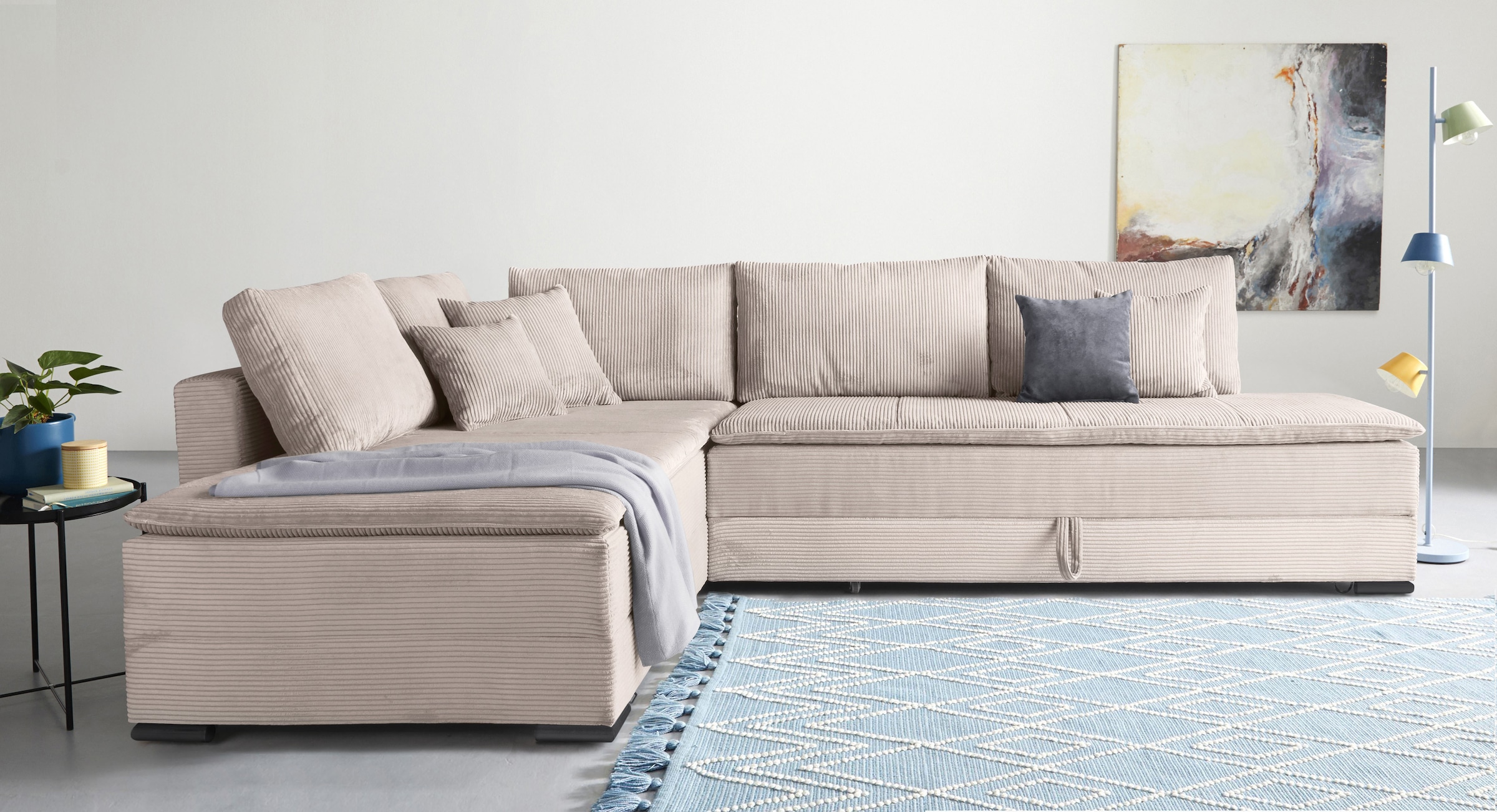 INOSIGN Ecksofa, inklusive Bettfunktion und Bettkasten günstig online kaufen