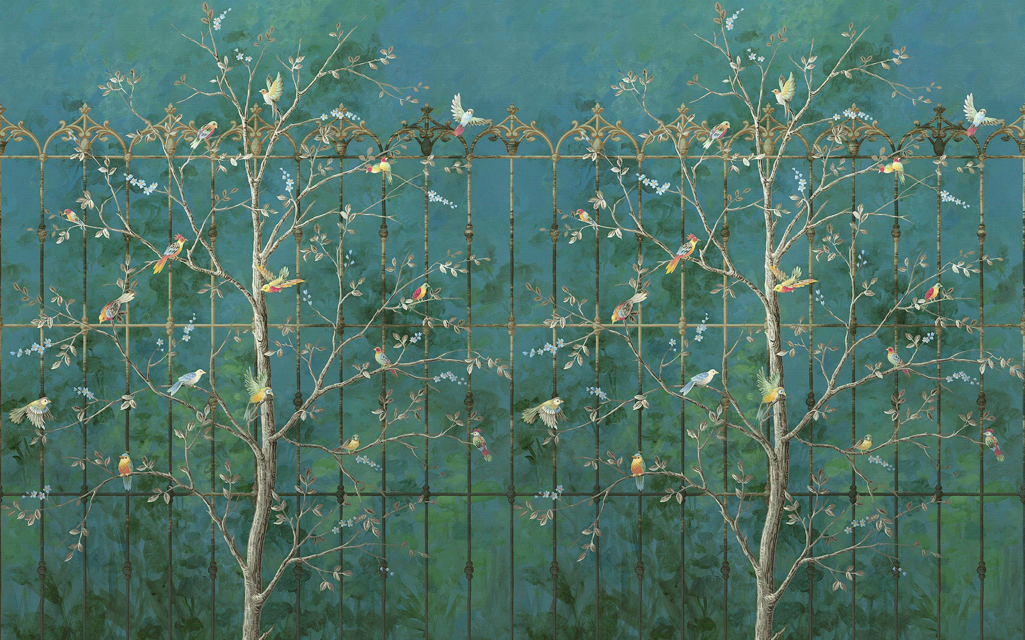 Komar Fototapete »Digitaldruck Vlies - Birdsong Breeze - Größe 400 x 250 cm«, bedruckt, Wohnzimmer, Schlafzimmer