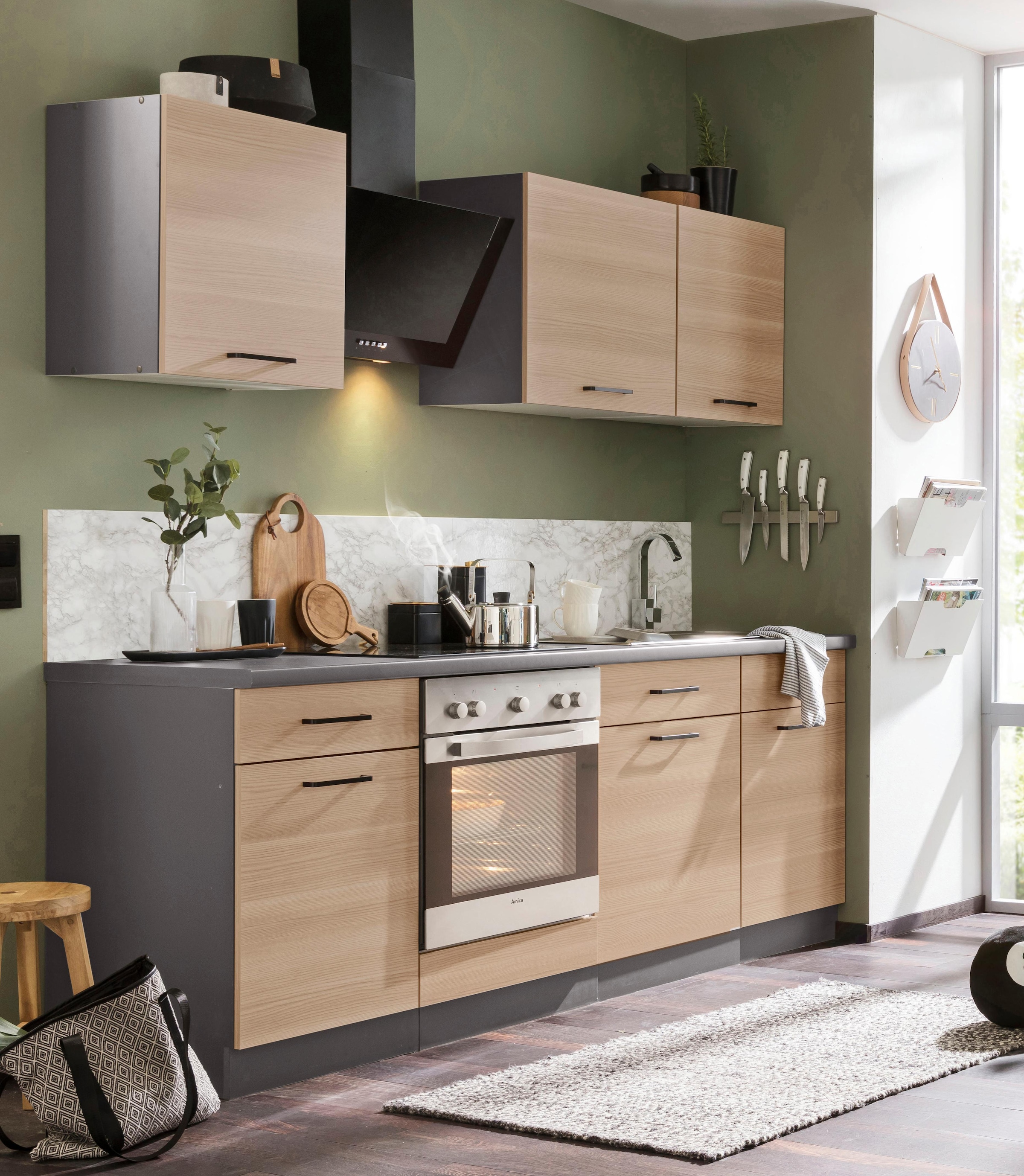 wiho Küchen Küchenzeile »Esbo«, ohne bestellen online E-Geräte, 220 cm Breite