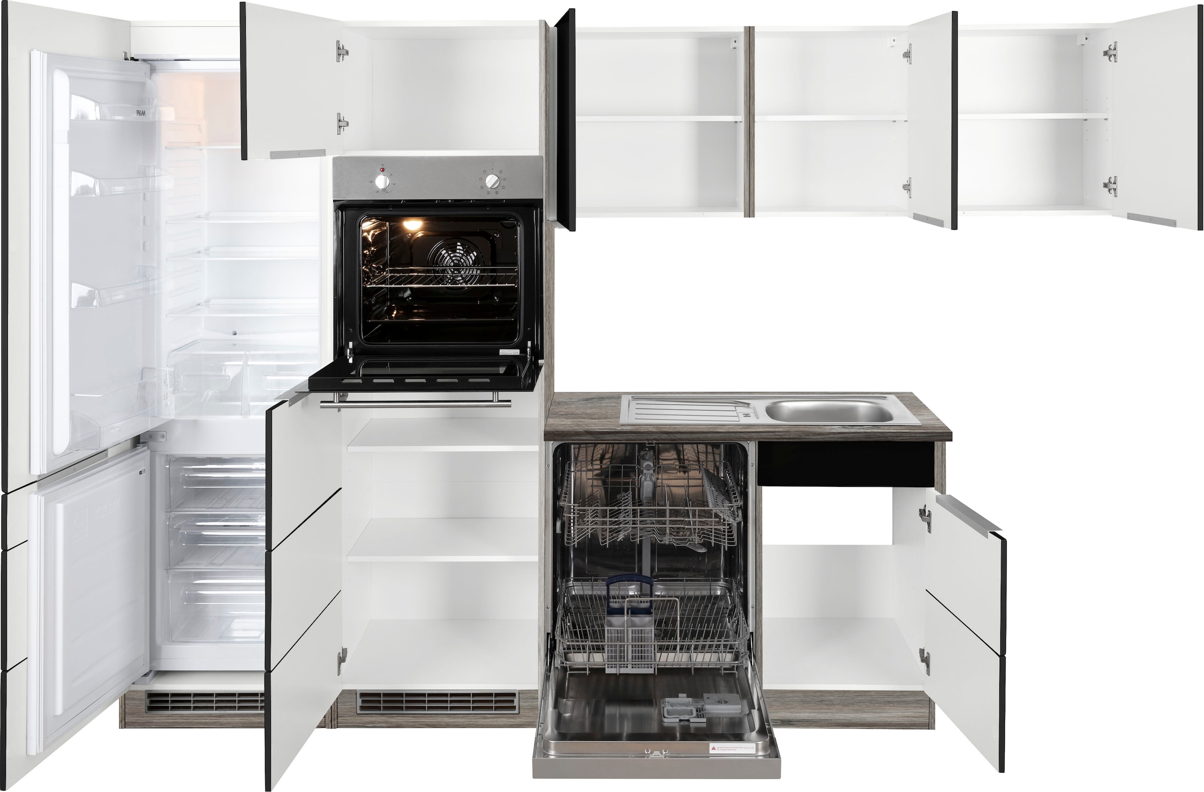 KOCHSTATION Winkelküche »KS-Brindisi Stellbreite 290/170 cm«, wahlweise mit E-Geräten und Induktion, mit MDF-Fronten