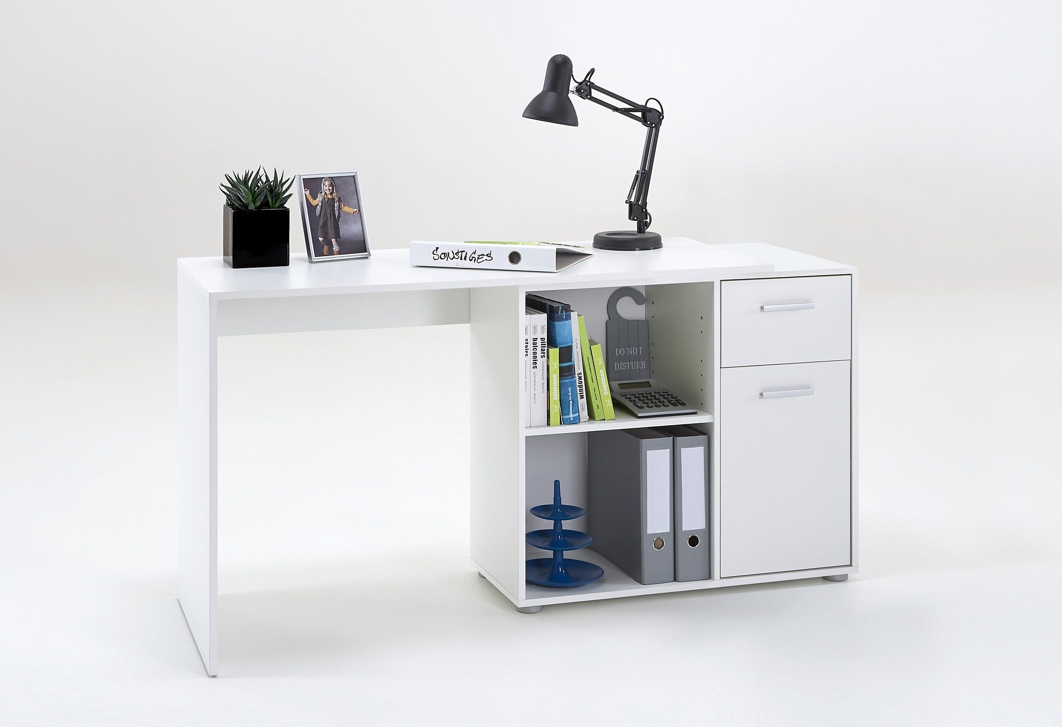FMD Eckschreibtisch »AUGSBURG«, Schreibtisch / Sideboard mit Stauraum,  drehbar, Breite 117/148 cm online kaufen | Eckschreibtische