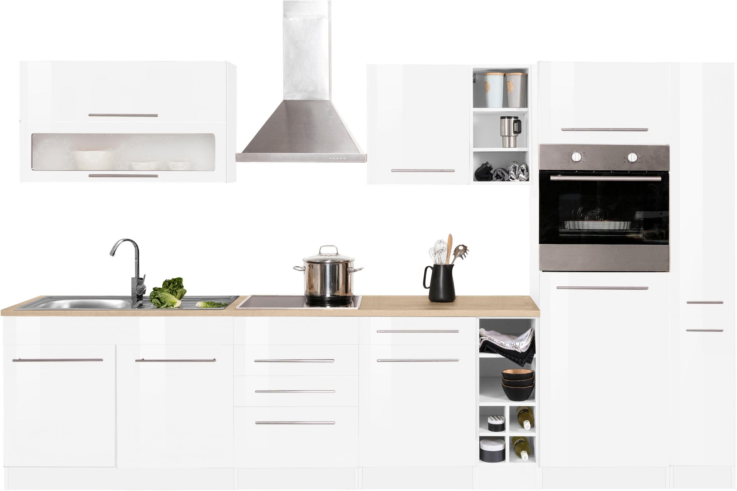 KOCHSTATION Küchenzeile »KS-Eton«, mit E-Geräten, Breite 330 cm