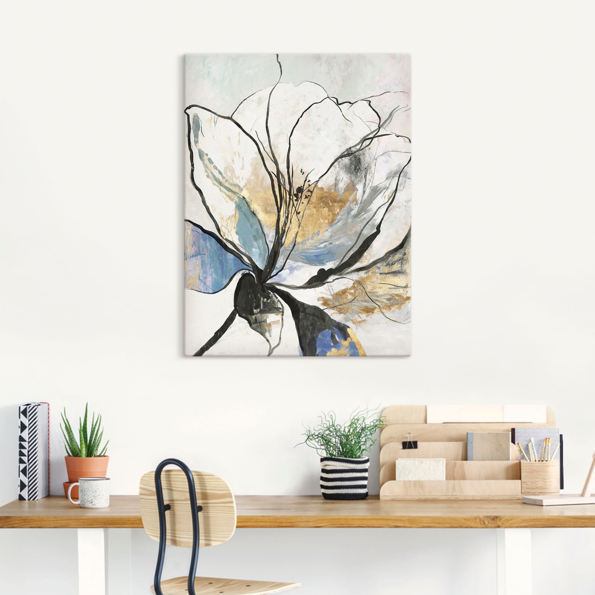 Artland Wandbild »Umrissenes Blumenmuster I« Blumenbilder 1 Stk. tlg. als A günstig online kaufen