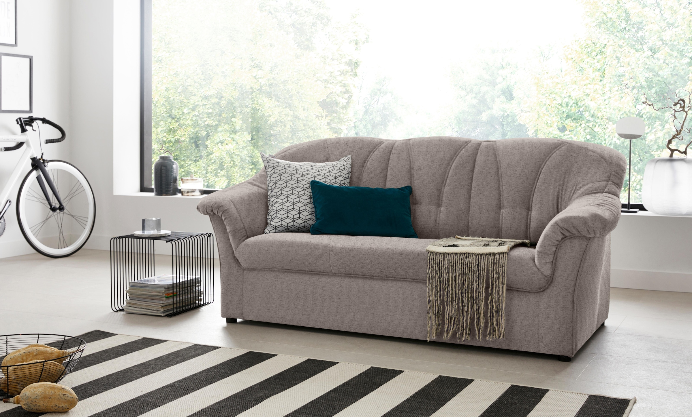 DOMO collection 3-Sitzer »Pegnitz für kleine Räume, Breite 185cm« zeitlos, elegante Armlehnen, komfortabel