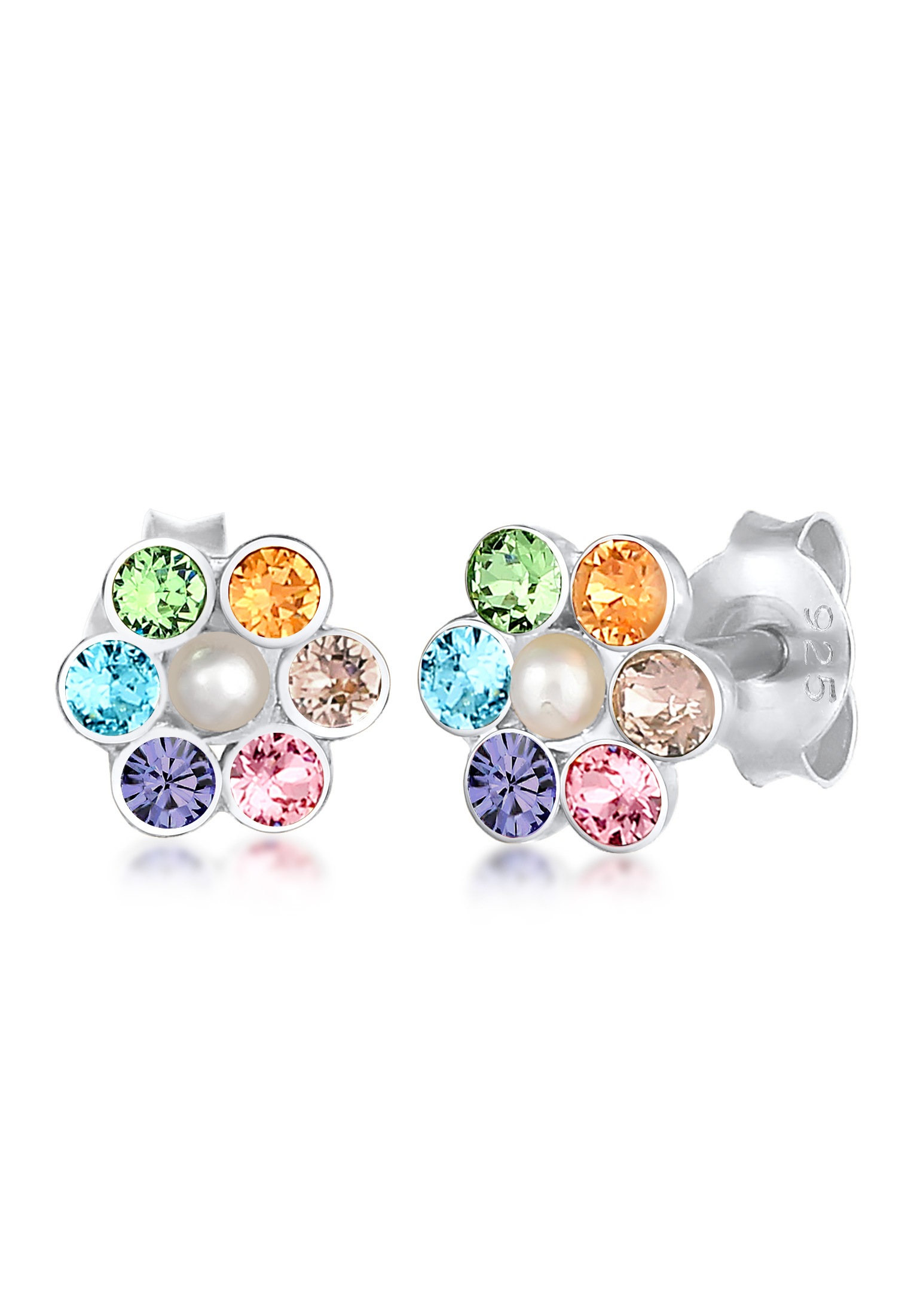 Elli Paar Ohrstecker »Kinder Blume Synthetische Perle Regenbogen Kristall 925 Silber« kaufen