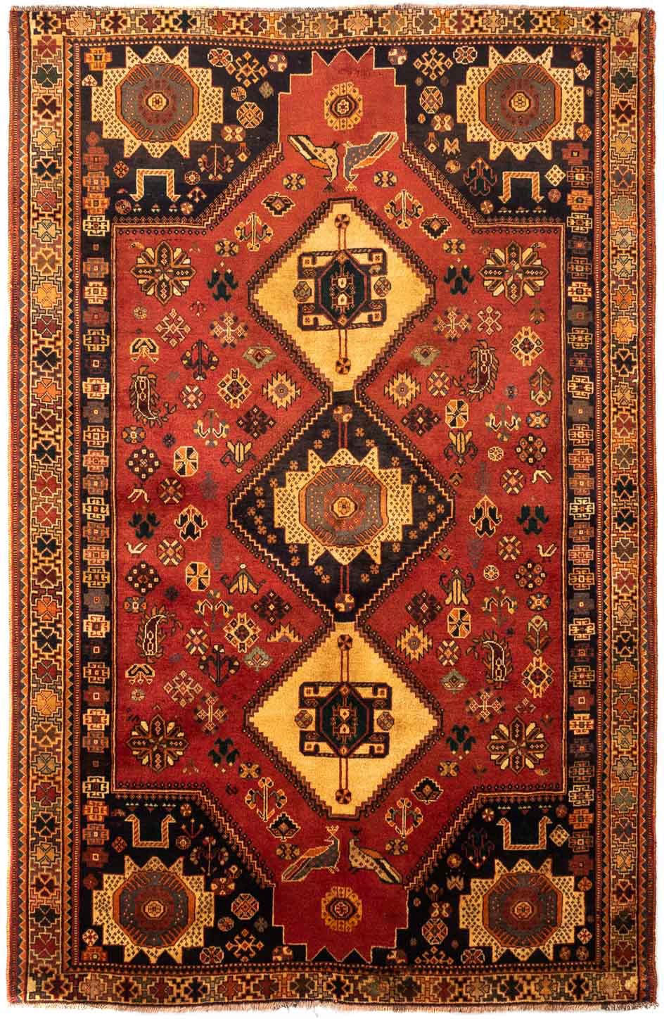 morgenland Wollteppich »Shiraz Medaillon 251 x 154 cm«, rechteckig, 1 mm Hö günstig online kaufen