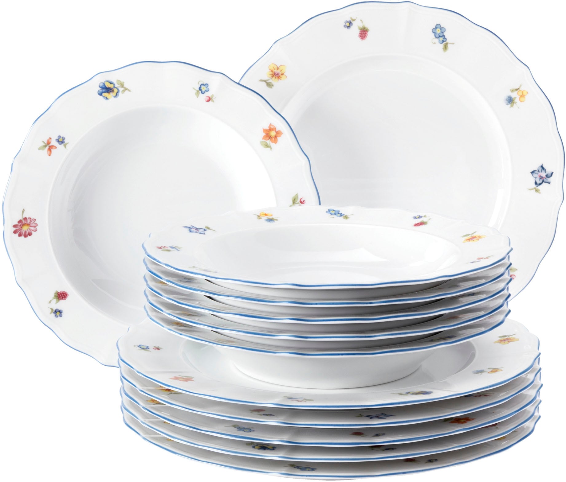 Seltmann Weiden Tafelservice »Teller Set, Geschirr-Set Sonate Nostalgie«, (Set, 12 tlg.), Teller-Set, Suppenteller, Made in Germany, 18 Teile, für 6 Personen