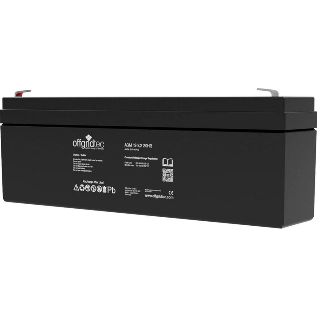 offgridtec Akku »AGM-Batterie 12V/2,2Ah 20HR«, 12 V
