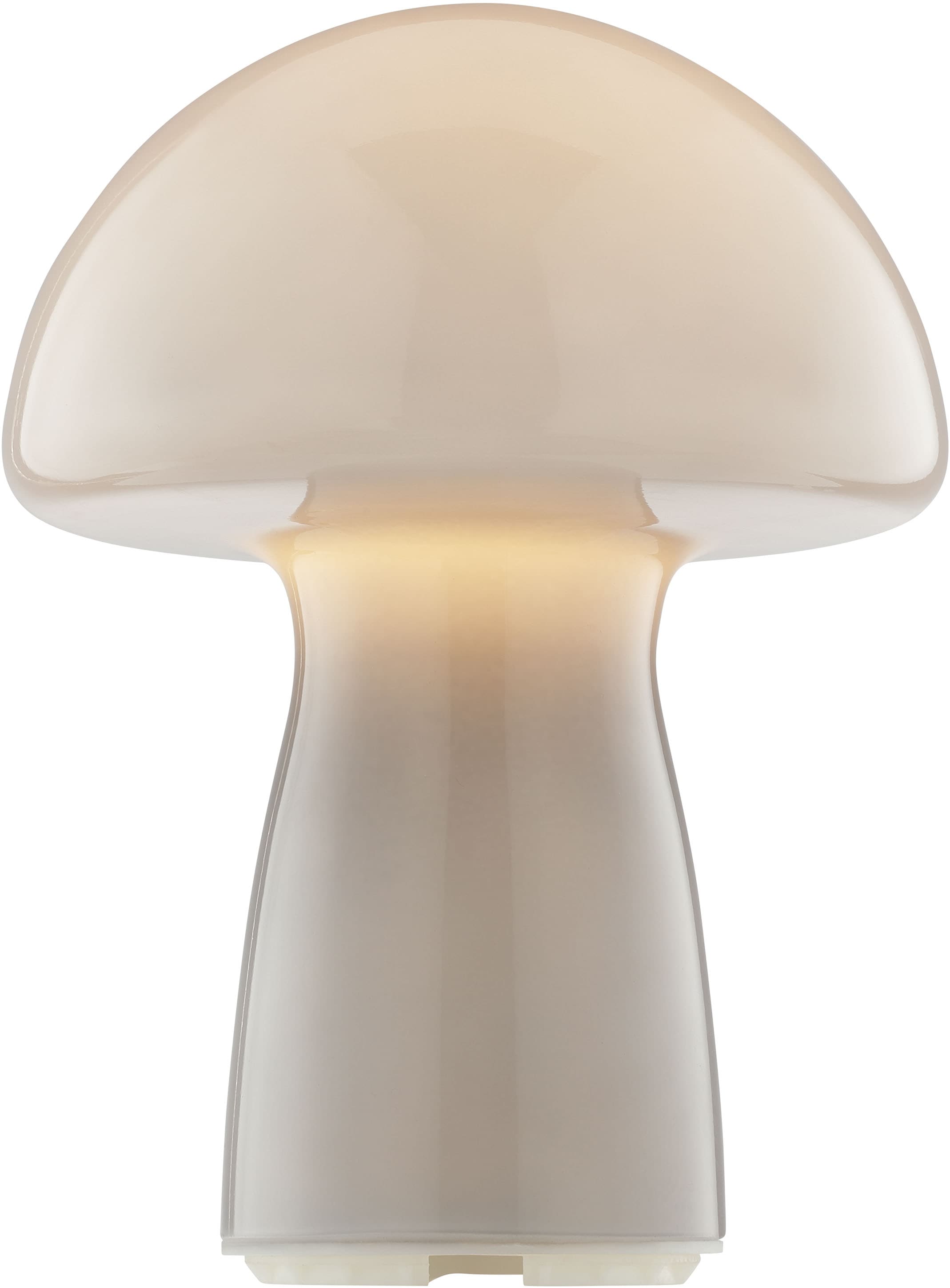 Brilliant LED Tischleuchte »Erik« LED-Modul 1 Stk. Warmweiß Pilzleuchte aus Glas mit Akku, 250 lm, 2700 K, H 22 cm, dimmbar, grau