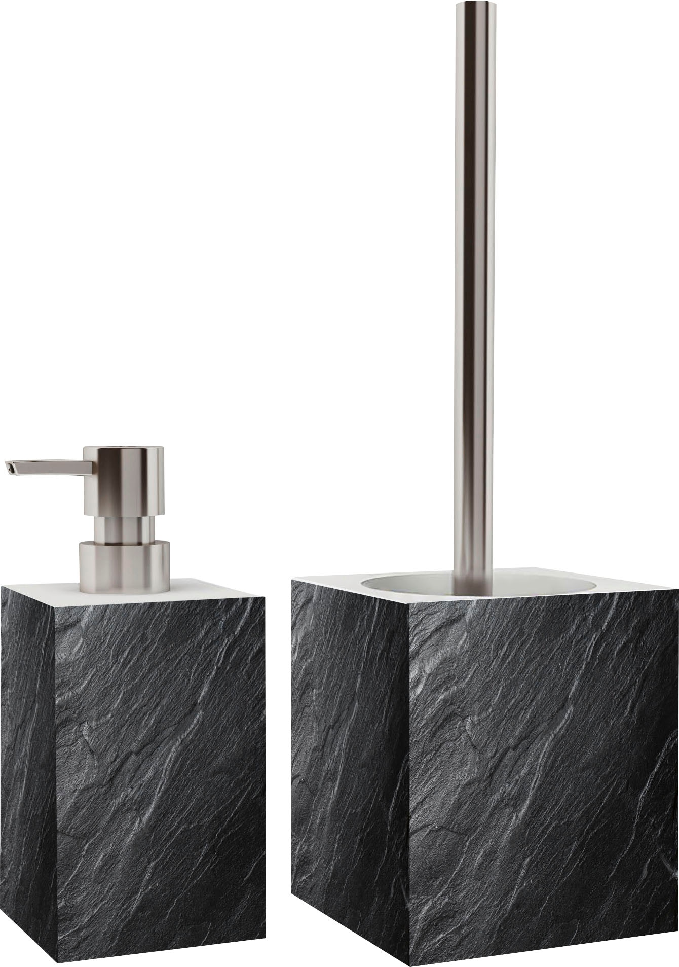 Sanilo Badaccessoire-Set »Granit«, 2-teiliges Set aus Seifenspender und WC- günstig online kaufen