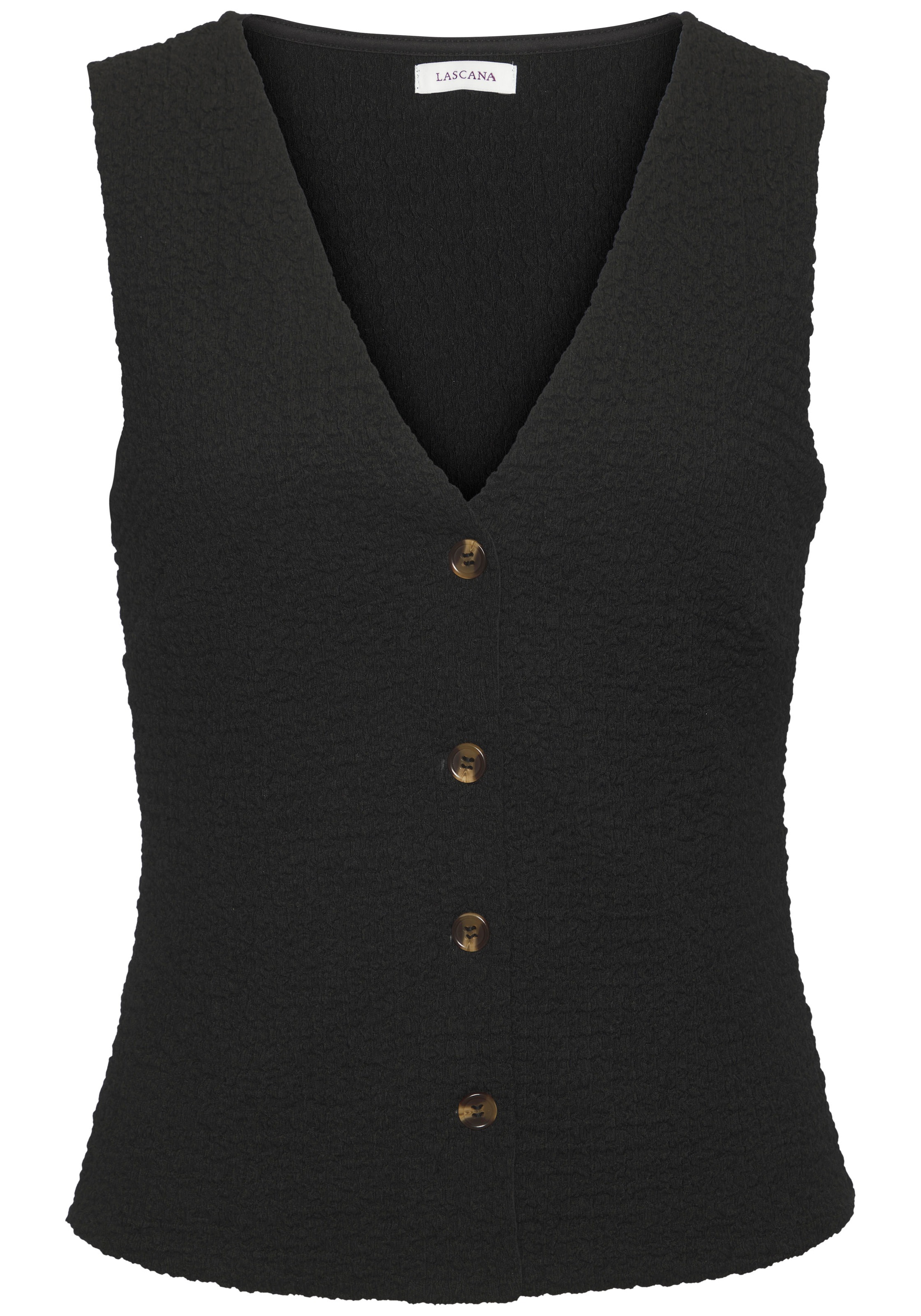 LASCANA Tanktop, mit V-Ausschnitt, Sommertop, modische Strukturware