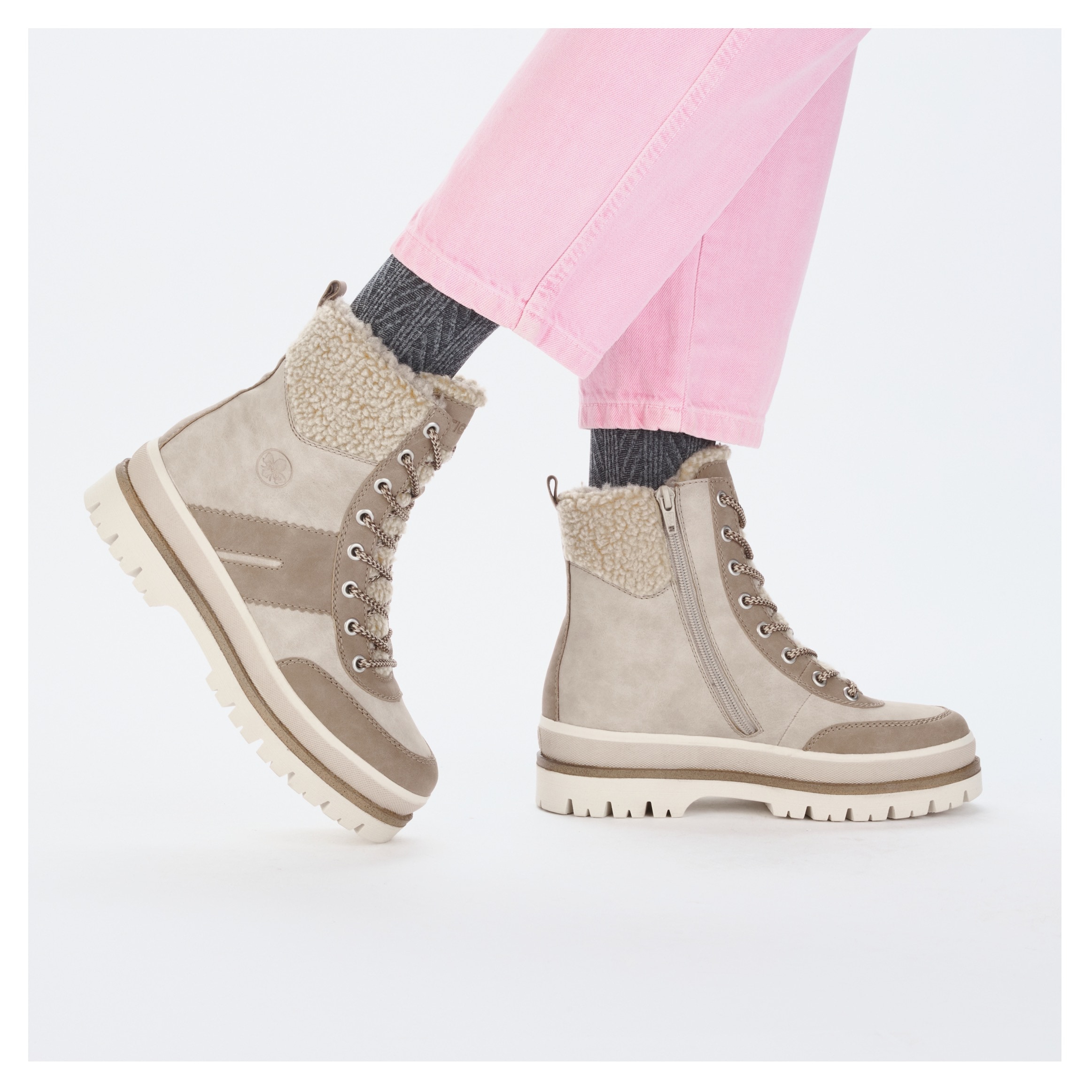 Rieker Winterstiefelette, Plateauboots, Winterboots, Schnürboots mit Innenreißverschluss