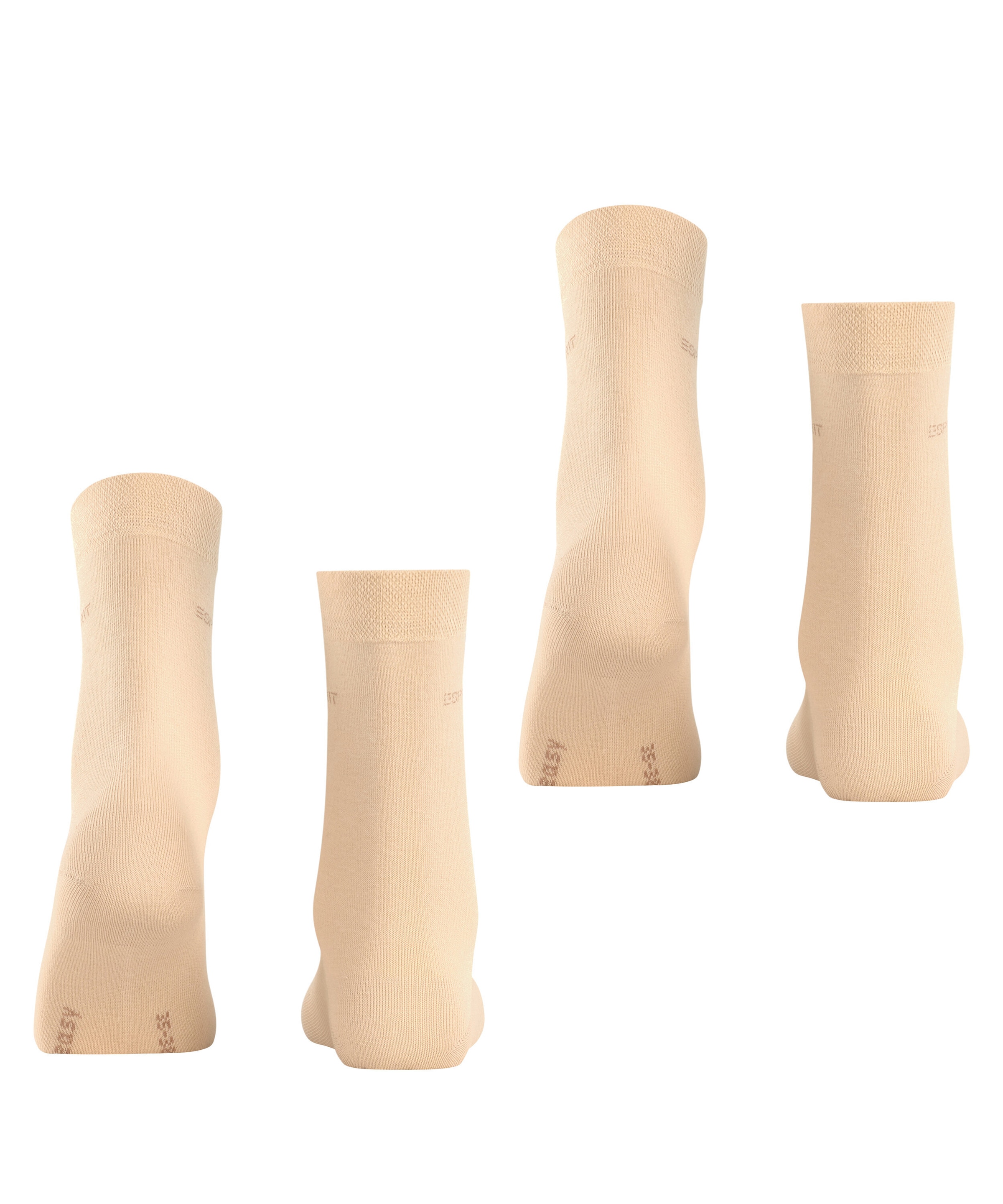 Esprit Socken »Basic Easy«, (2 Paar), ohne einschneidendes Bündchen, Basic-Socke, Uni-Strümpfe