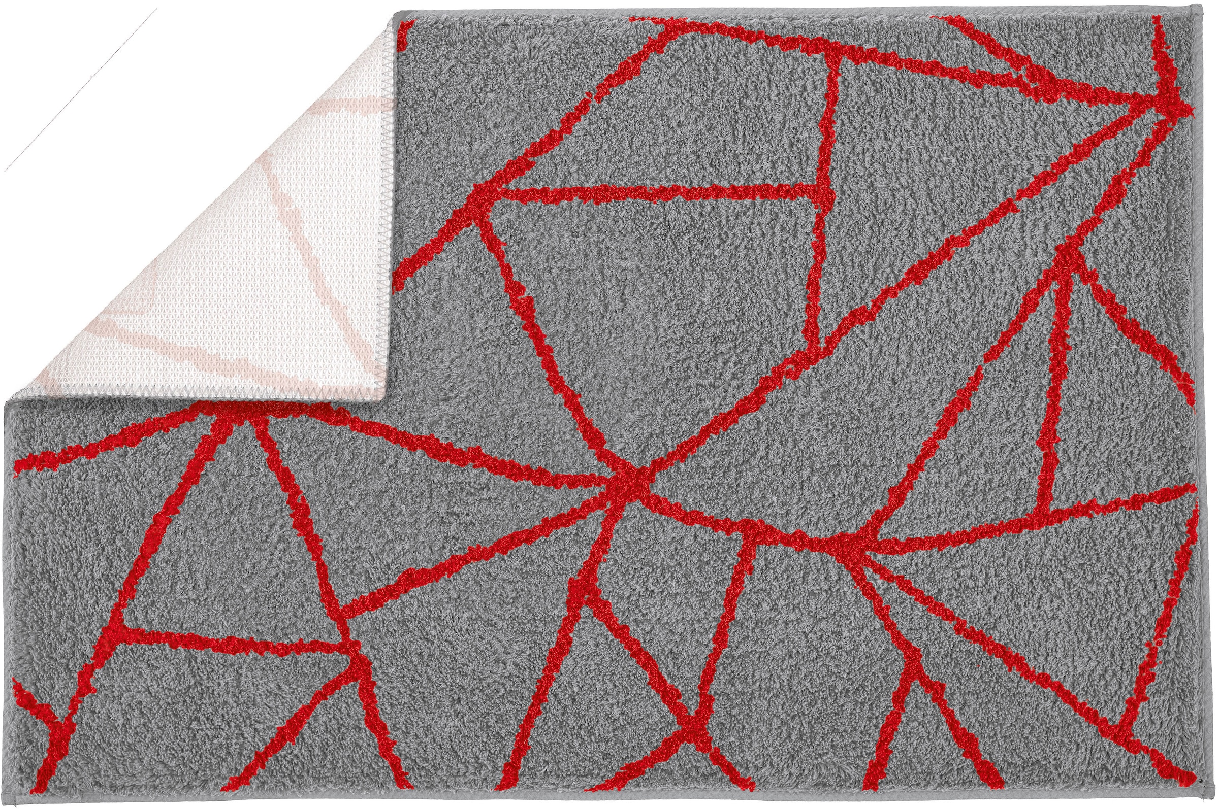 Kleine Wolke Badematte »»Bondi«« Höhe 20 mm rutschhemmend beschichtet fußbodenheizungsgeeignet Badteppich, modernes geometrisches Design, weicher Hochflor