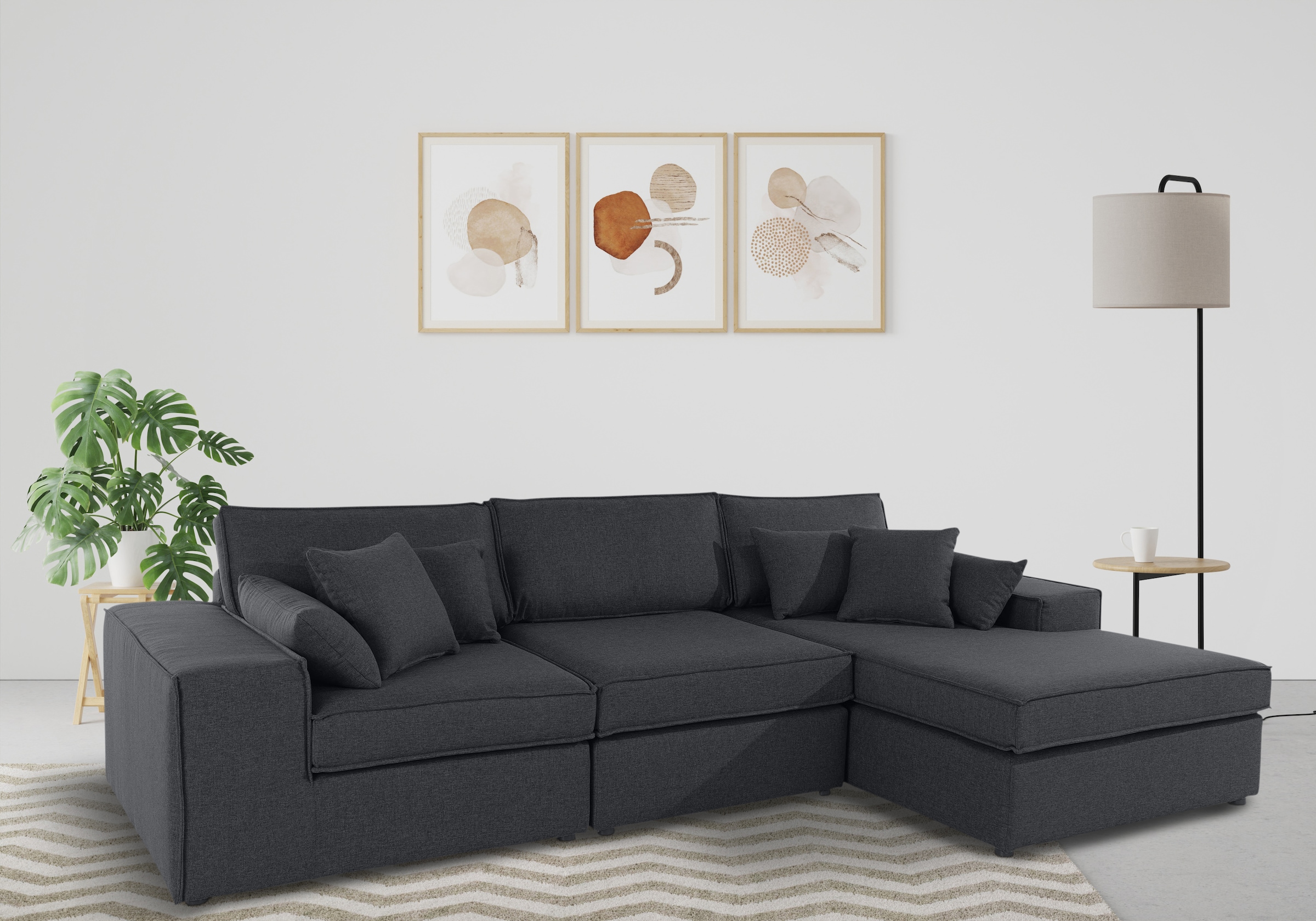 OTTO home Ecksofa »Florid L-Form« 3 Teile, bestehend aus Modulen, viele Bez günstig online kaufen