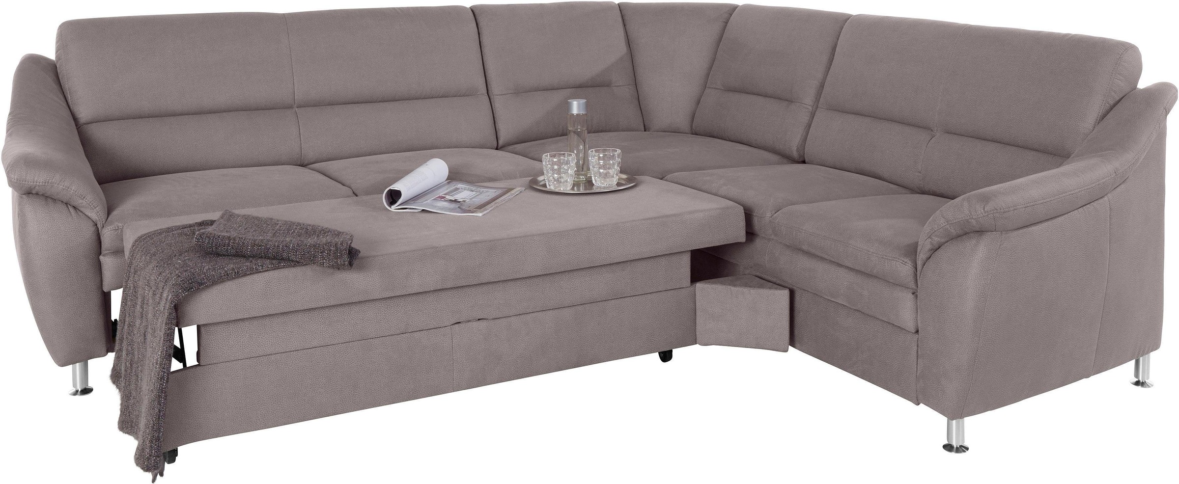 Places of Style Ecksofa »Cardoso L-Form«, mit Trapezecke für mehr Sitzkomfort, wahlweise auch mit Bettfunktion