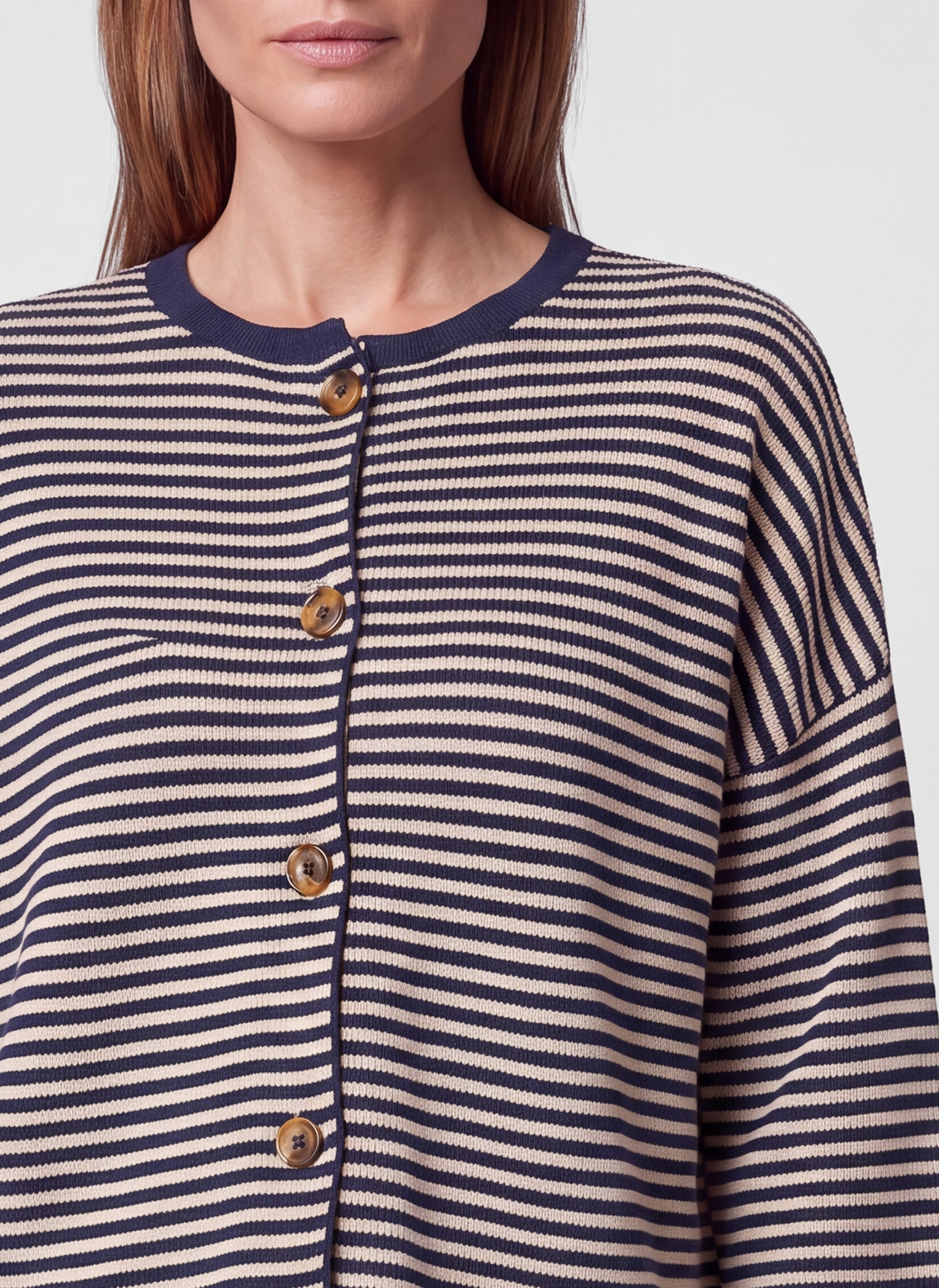 Rabe Cardigan im Streifen-Design und mit Knopfverschluss