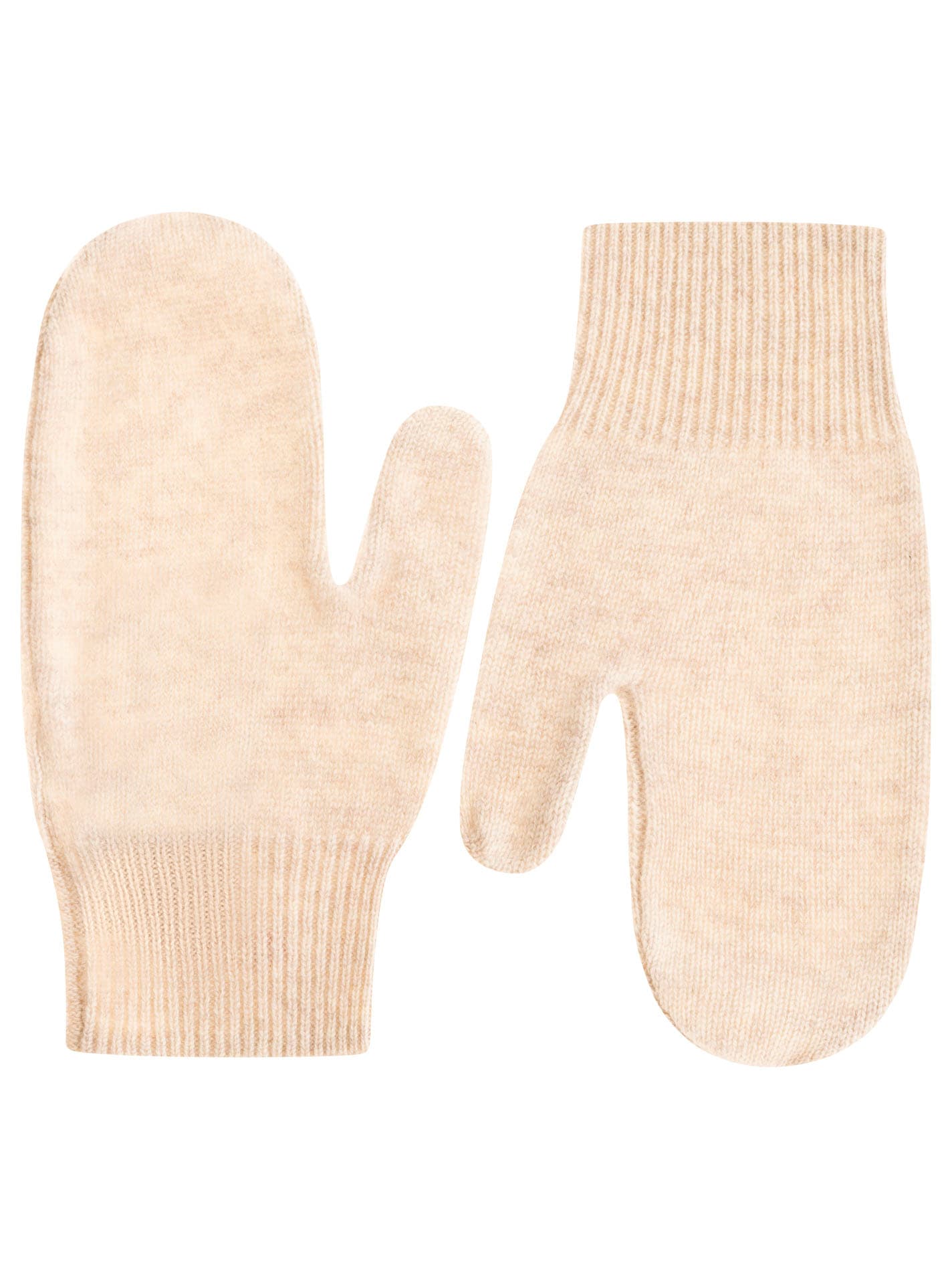 ZWILLINGSHERZ Fäustlinge aus reinem Kaschmir Hellbeige