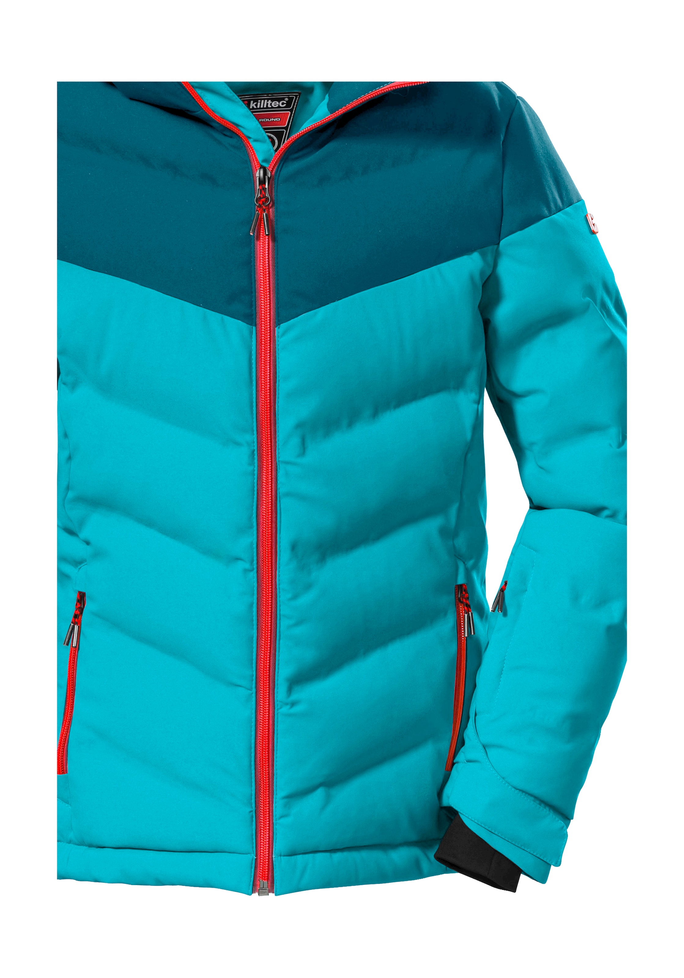 Killtec Skijacke »KSW 157 GRLS SKI QLTD JCKT«, Wasserabweisende, winddichte Winterjacke mit abnehmbarer Kapuze