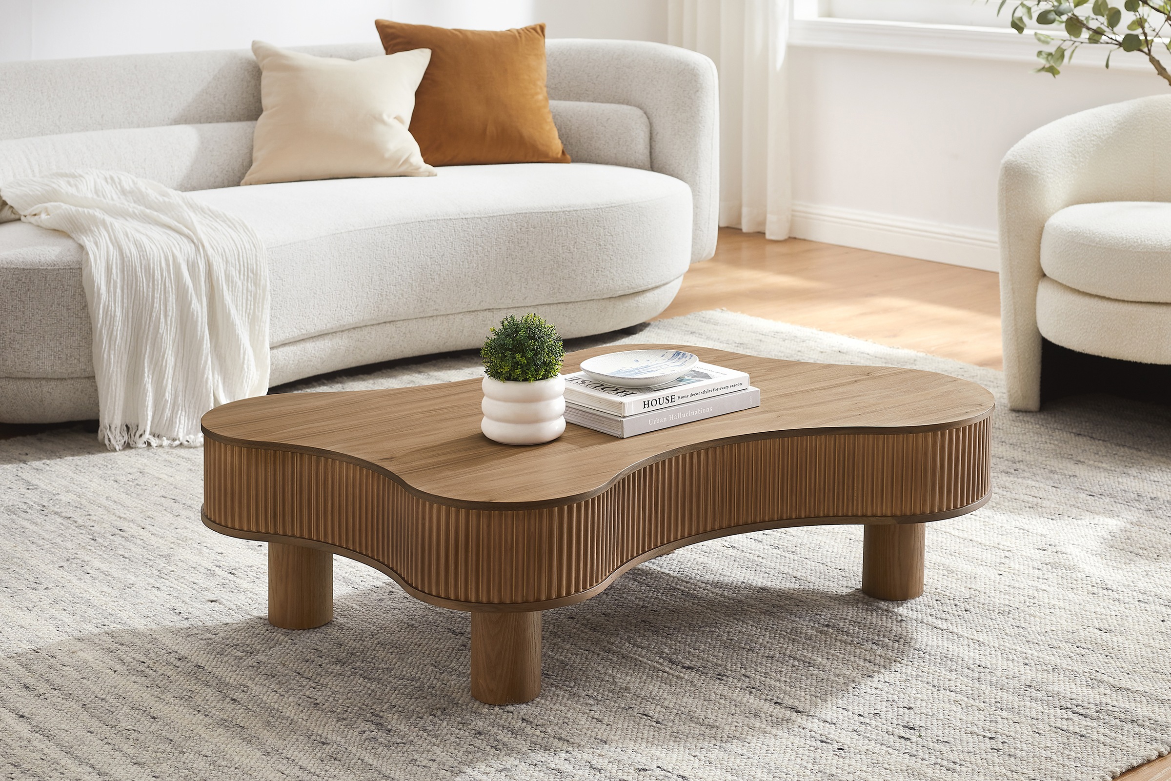 SalesFever Couchtisch, (1 St.), mit Massivholz-Lamellen