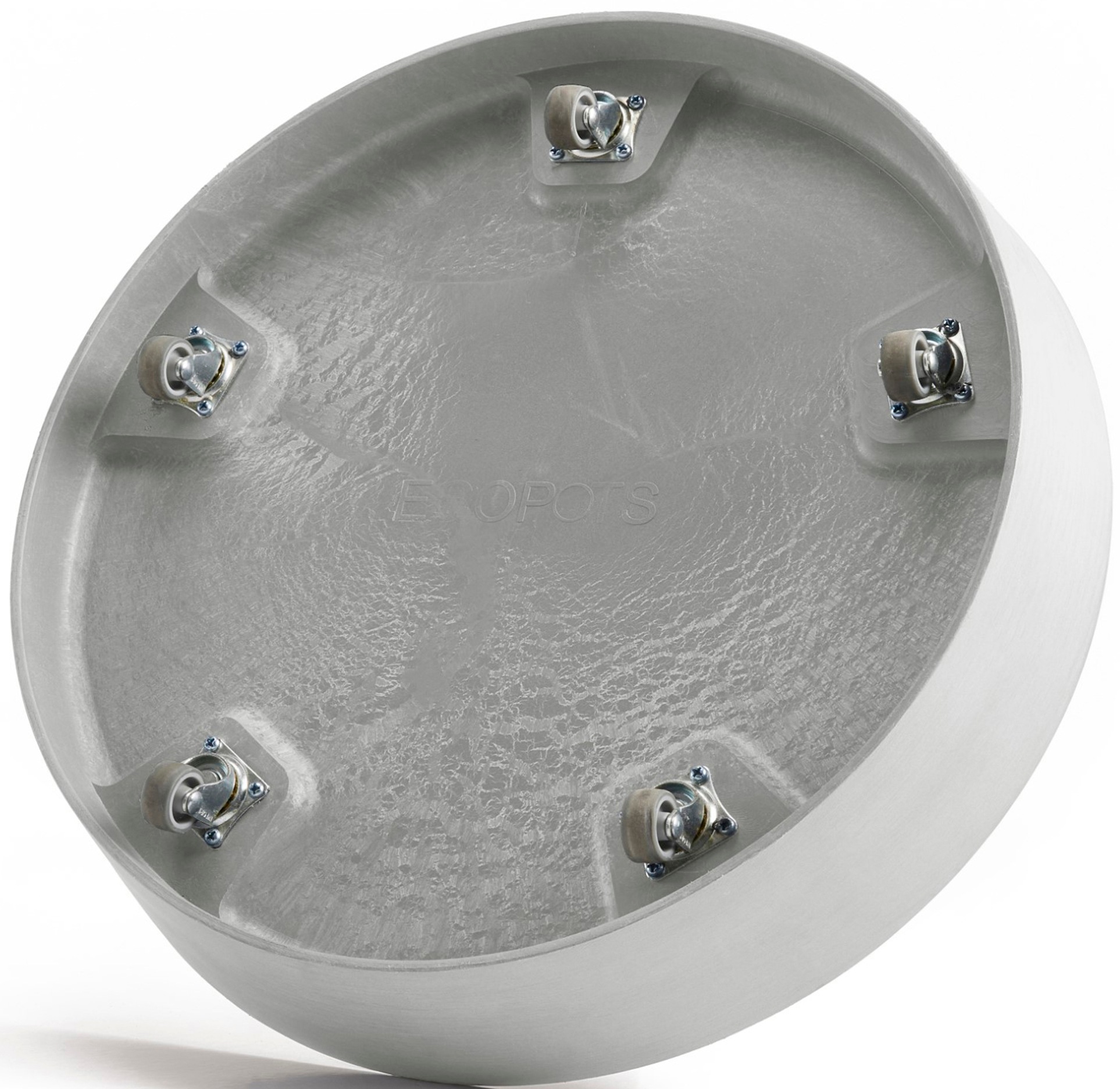 ECOPOTS Topfuntersetzer »mit Rollen 60 Weißgrau«, für innen und außen: frostsicher, bruchsicher und lichtbeständig