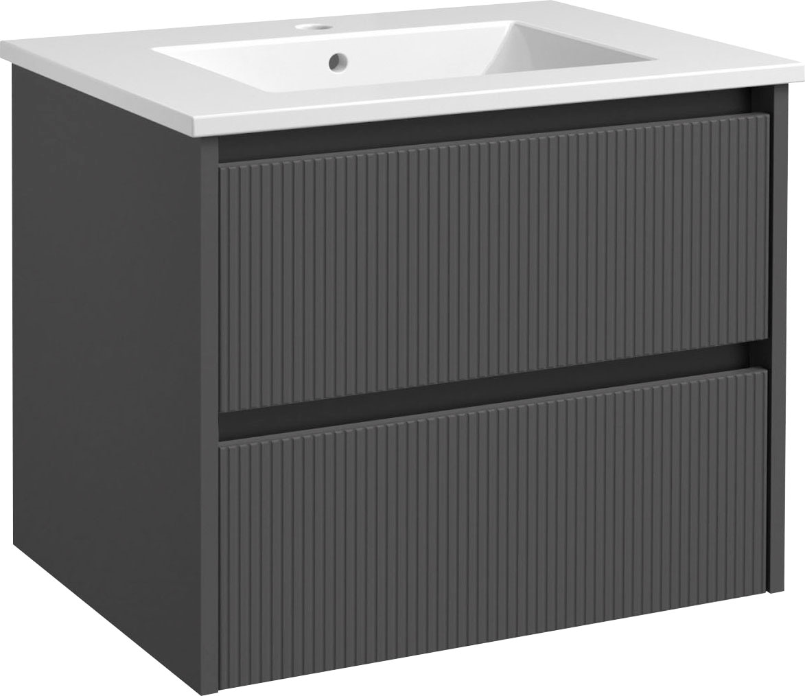 welltime Waschtisch »Urban«, mit Keramik Waschbecken, 2 Schubladen mit Softclose, Breite 60 cm