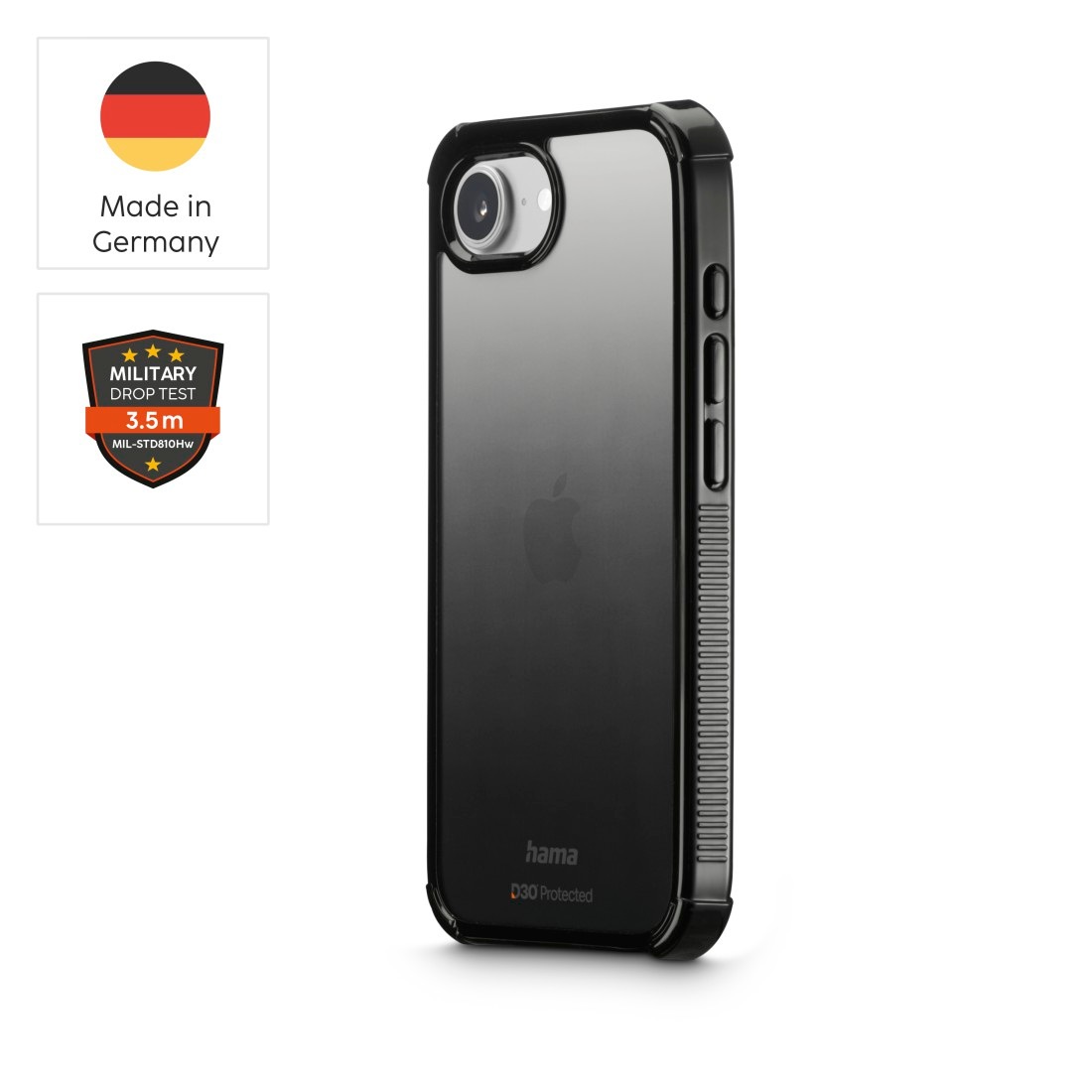 Hama Handyhülle »Handyhülle "Extreme Protect" für Apple iPhone 16e, Schwarz«, Apple iPhone 16e, kratzfest