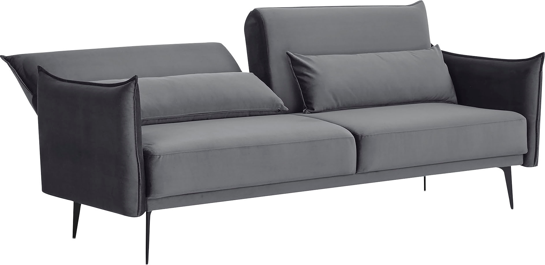 SalesFever 3-Sitzer, Modernes 3-Sitzer Sofa: Samtbezug, ausziehbar, manuell verstellbar