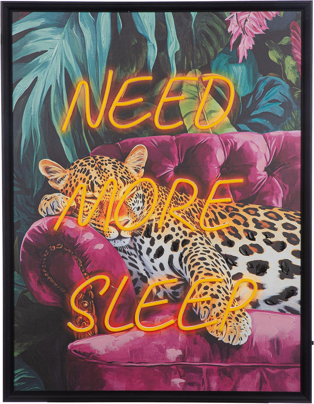 GILDE Holzbild »Bild rechteckig Need more sleep« Tiere 1 Stk. tlg.