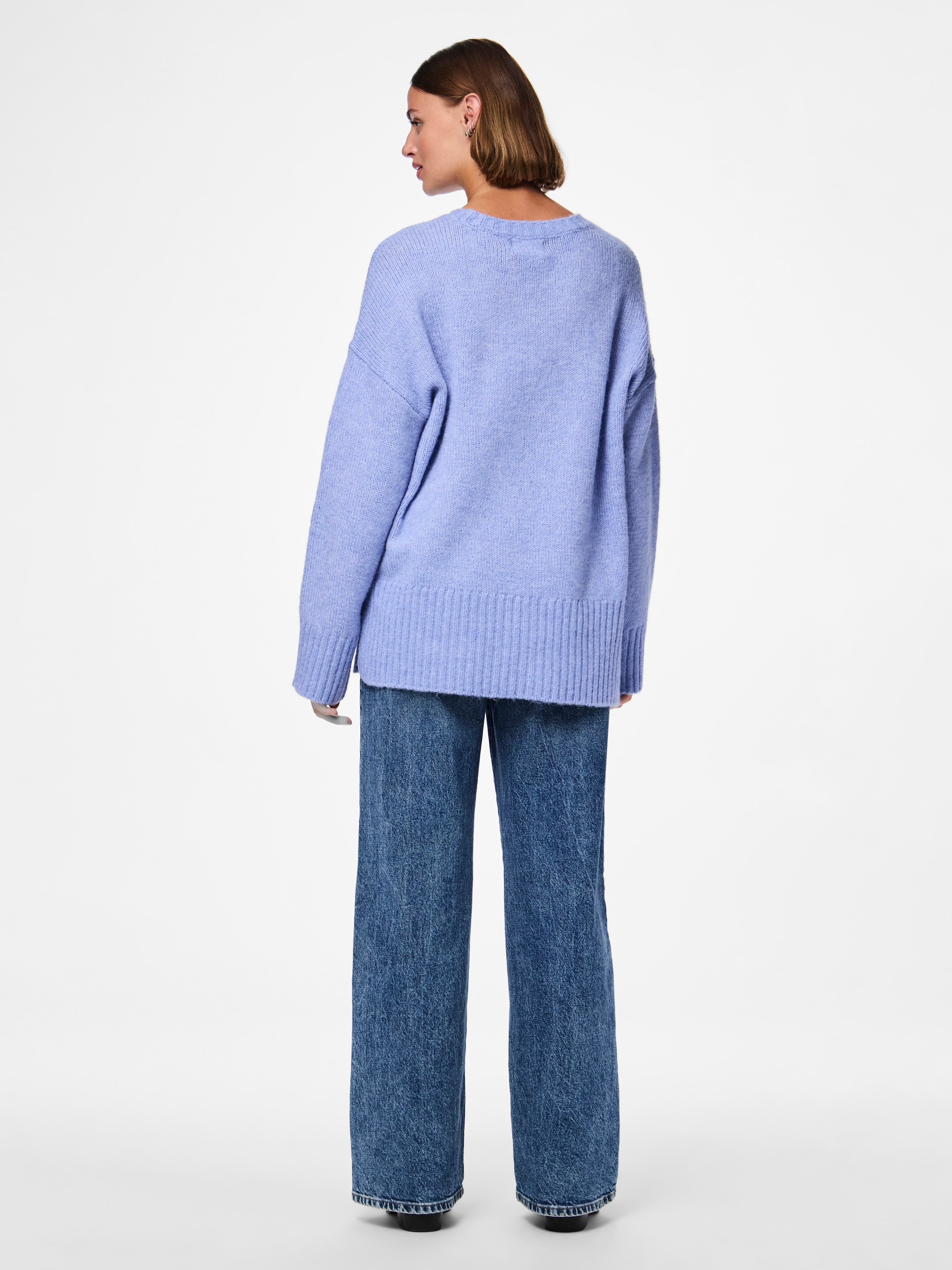 pieces Rundhalspullover »PCNANCY LS LOOSE O-NECK KNIT NOOS BC«, Oversized