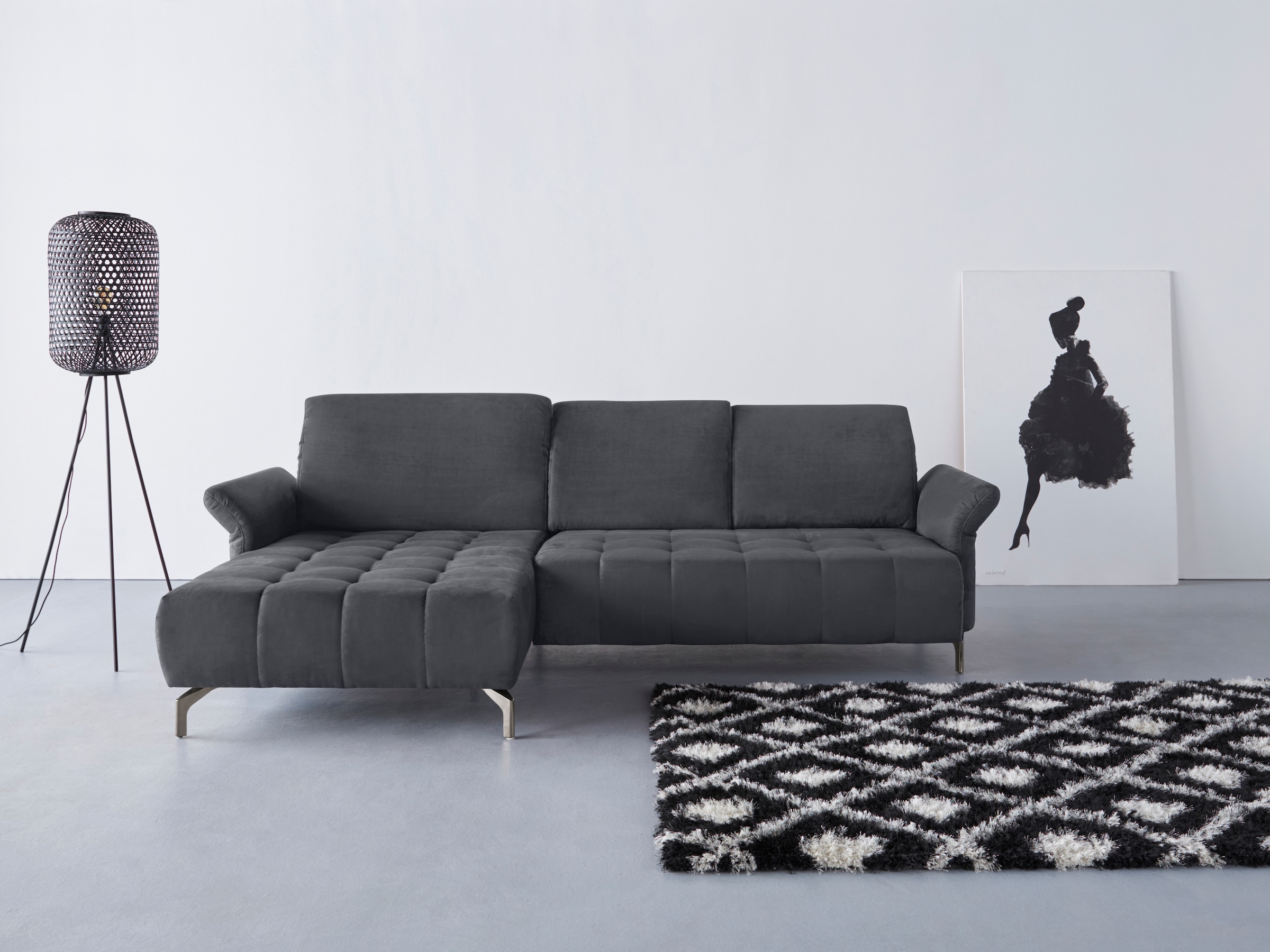 Home affaire Ecksofa »Fresh L-Form« Federkern, wahlweise Kopfteilverstellun günstig online kaufen