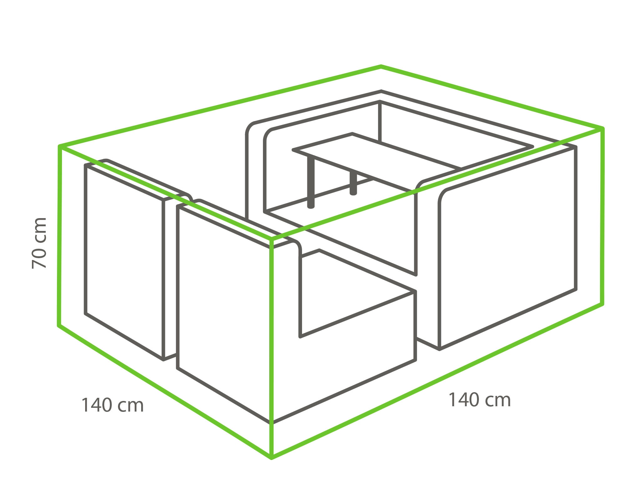 winza outdoor covers Gartenmöbel-Schutzhülle, geeignet für ein kleines Loungeset, Maße 140x140x70 cm