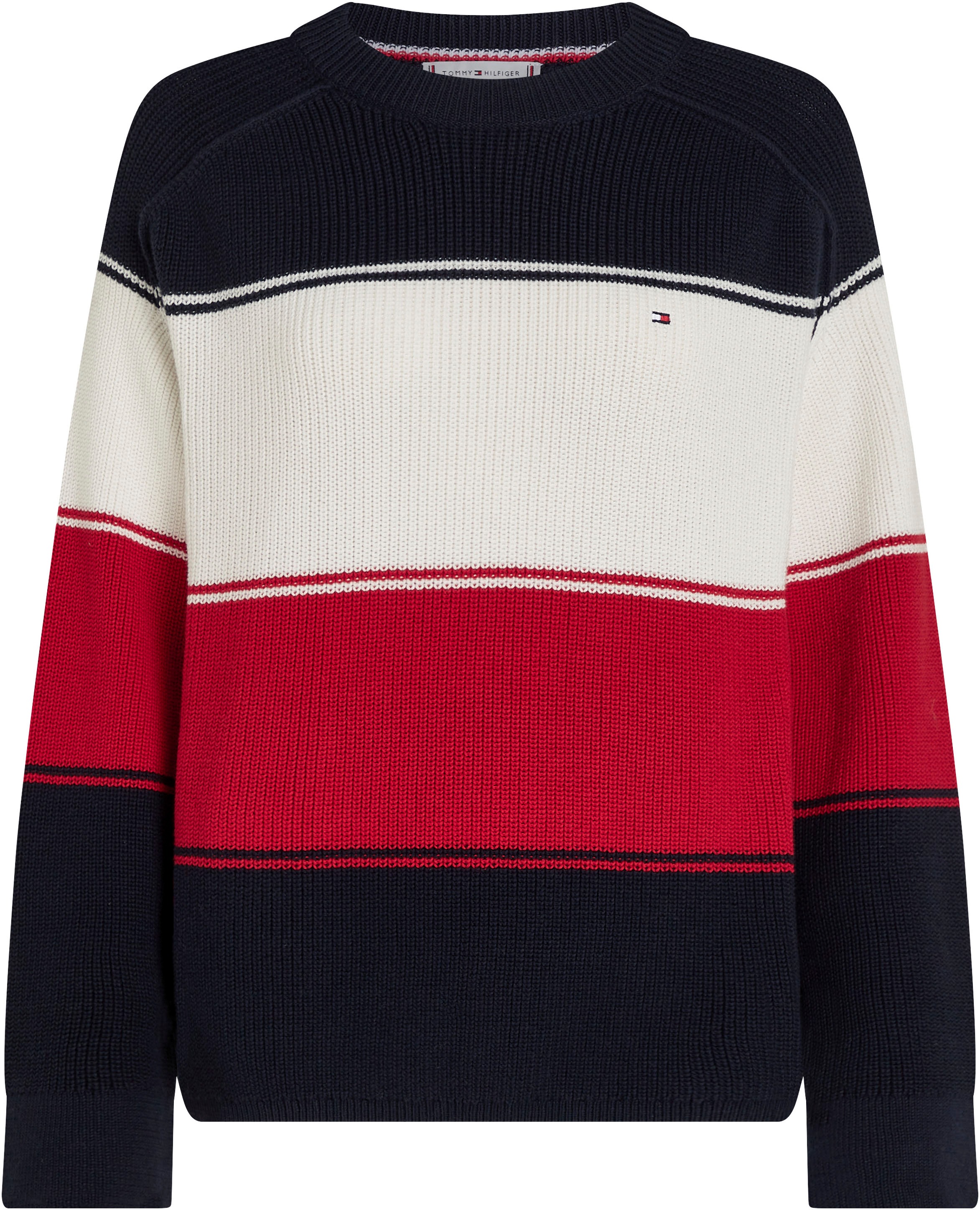 Tommy Hilfiger Rundhalspullover, (Global Serie TH WOMEN), mit Logostickerei