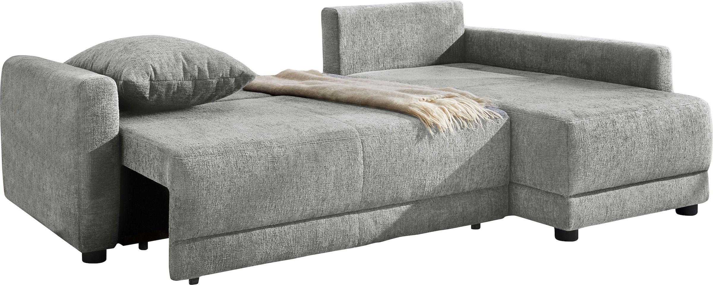 Jockenhöfer Gruppe Ecksofa »Venezia, inklusive Bettfunktion und Bettkasten« Ottomane links oder rechts montierbar, inkl. Rücken- und Zierkissen