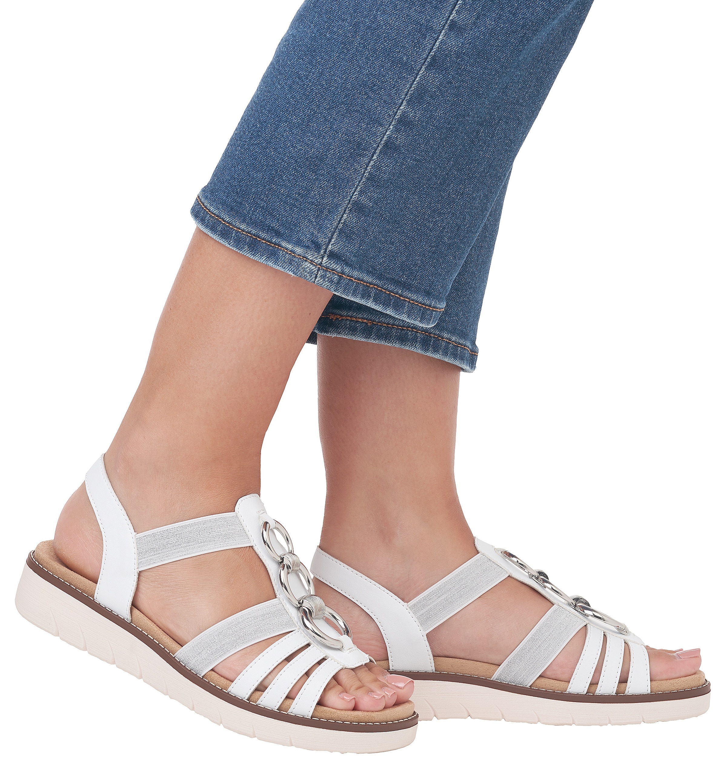 Remonte Sandale  , Sommerschuh, Sandalette, Keilabsatz, mit praktischen Gummizügen