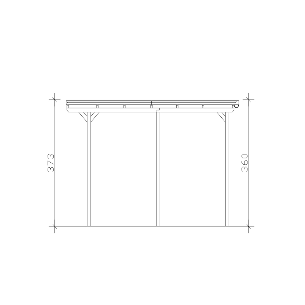 Skanholz Einzelcarport »Caravan-Emsland«, Leimholz-Nordisches Fichtenholz, 341 cm, dunkelgrau