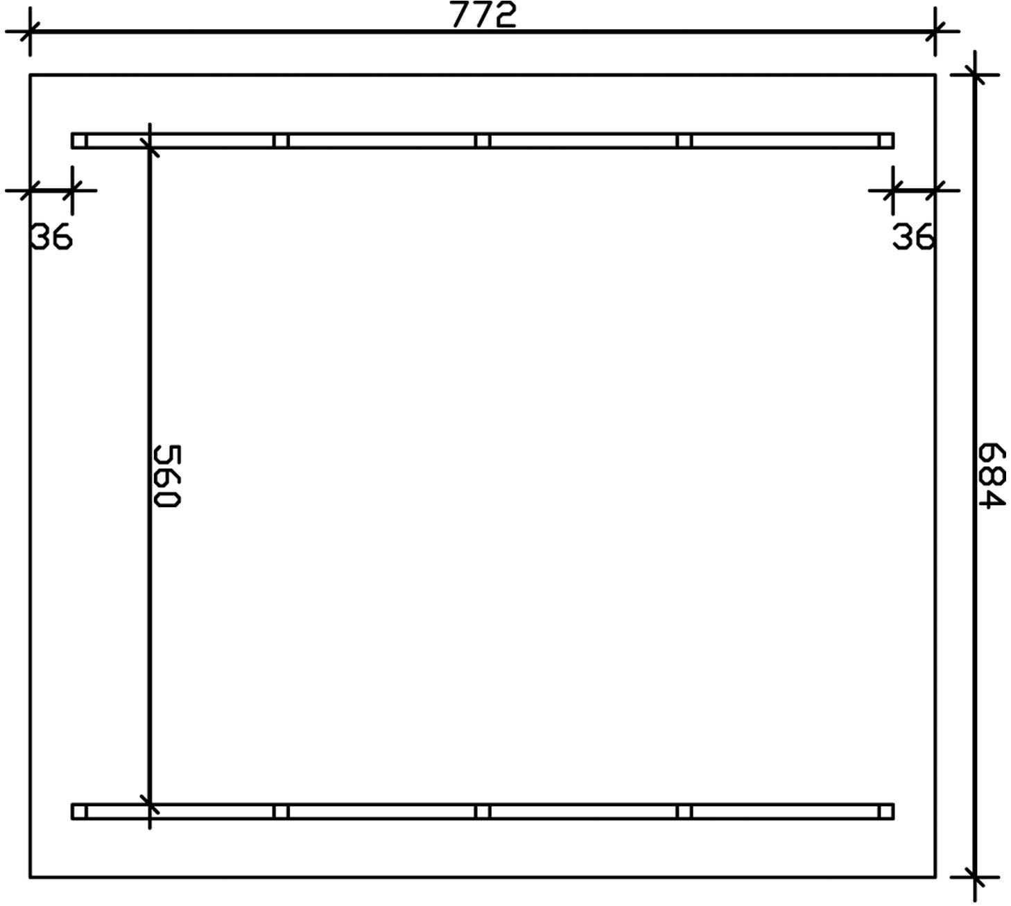 Skanholz Doppelcarport »Schwarzwald«, KVH-Fichte, 560 cm, Eiche hell, mit Dachschalung