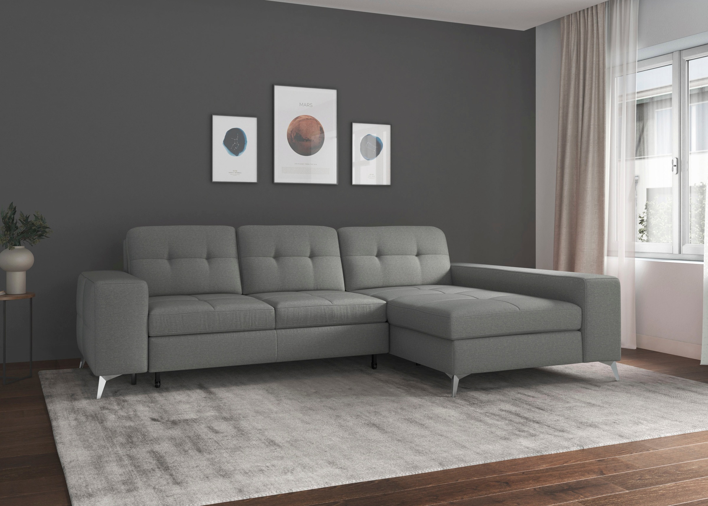 sit&more Ecksofa »Baviene L-Form«, inklusive Sitztiefenverstellung und Fede günstig online kaufen