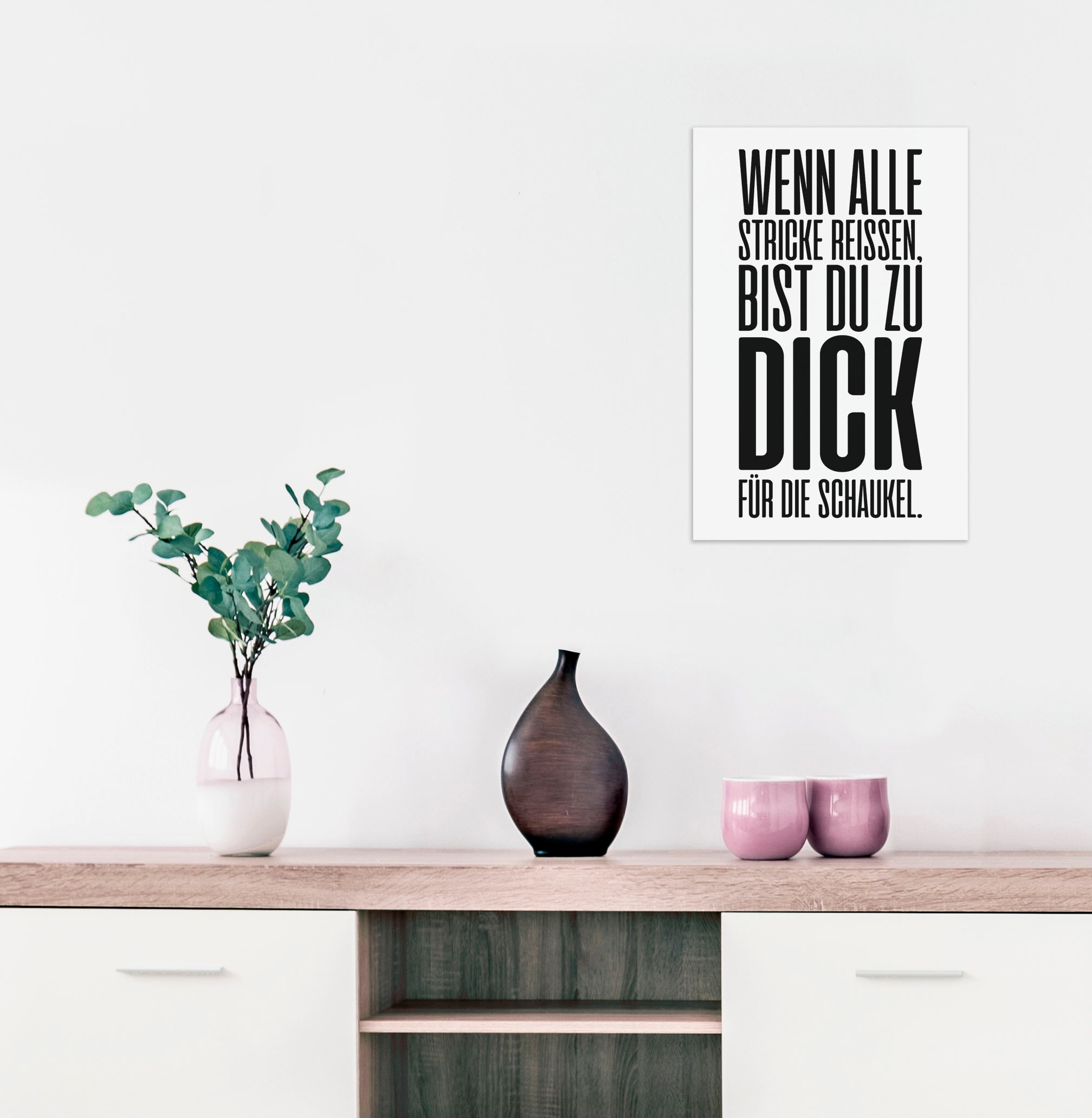 queence Wanddekoobjekt »Wenn alle Stricke reissen, ...«, Stahlschild, Blechschild, Spruch, Witzig, Wanddeko, retro, 20x30cm