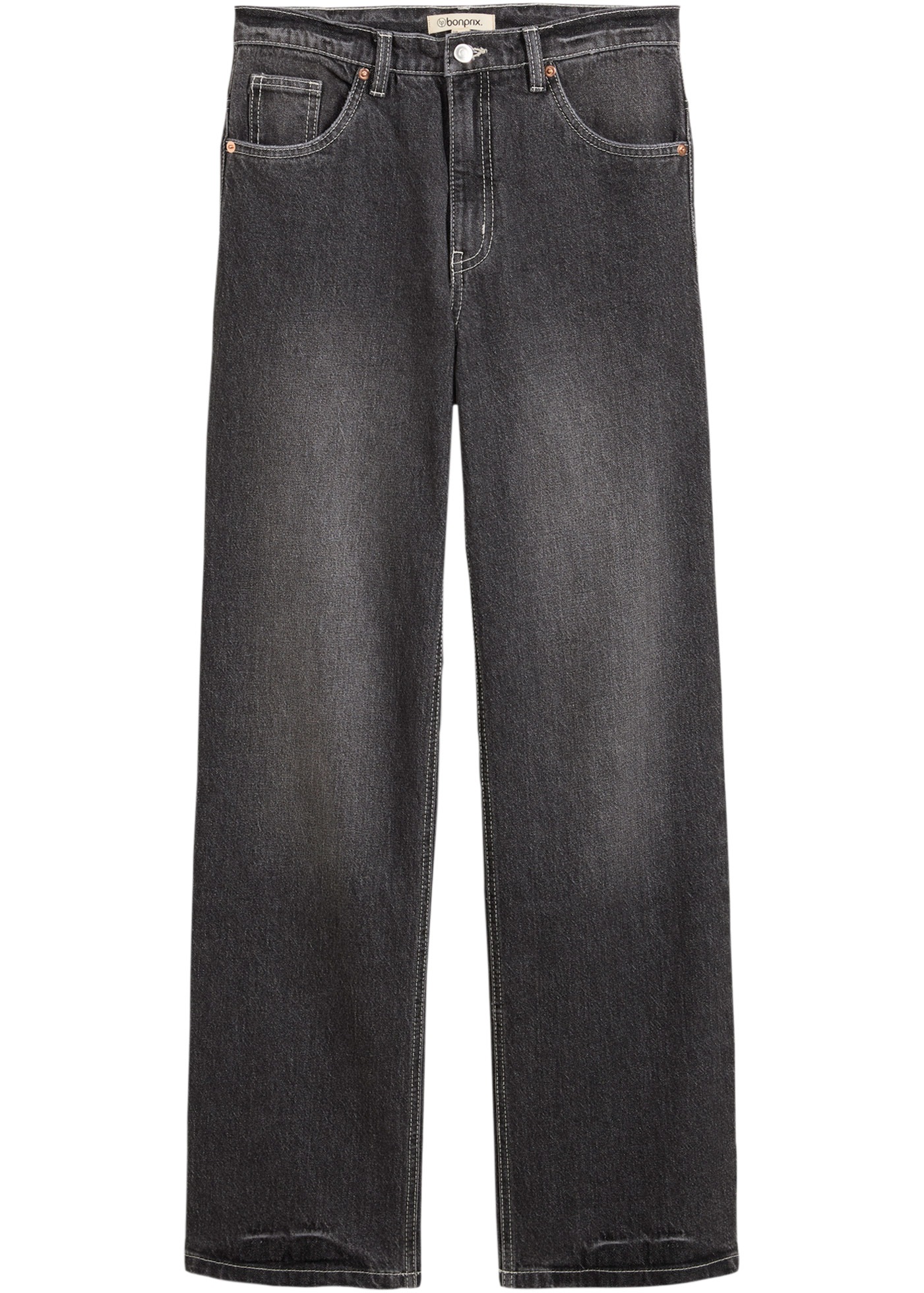 bonprix Weite Jeans loose fit Passform, hoher Bund, aus überwiegend Baumwolle