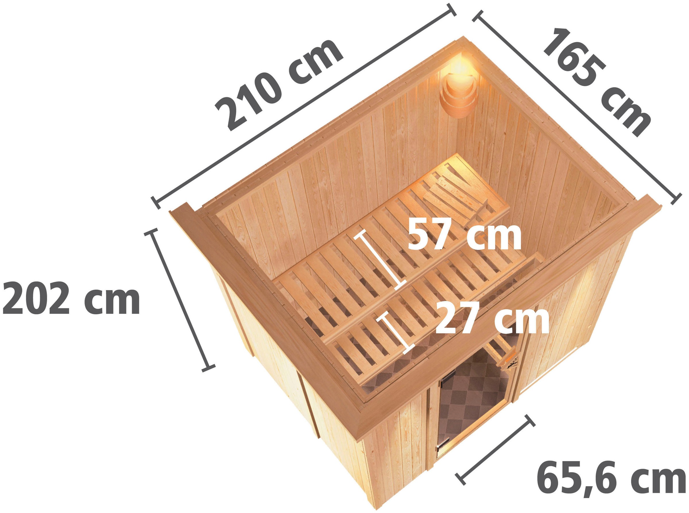 Karibu Sauna »Bellin«, ohne Ofen