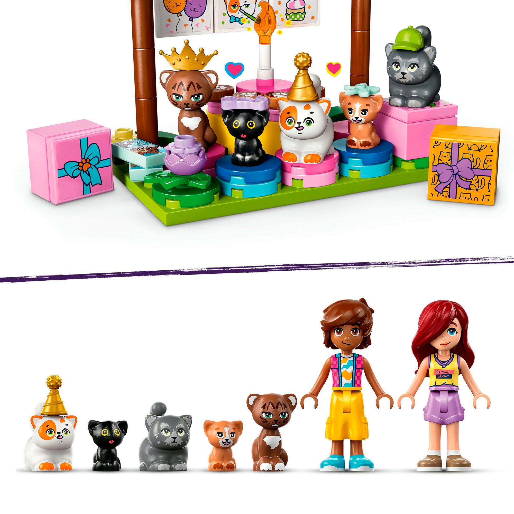 LEGO® Konstruktionsspielsteine »Katzengeburtstagsparty & Baumhaus (42666), LEGO Friends«, (321 St.), Made in Europe