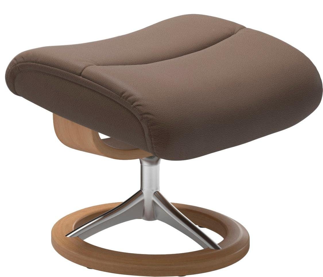 Stressless® Relaxsessel »View«, (Set, Relaxsessel mit Hocker), mit Signature Base, Größe M,Gestell Eiche