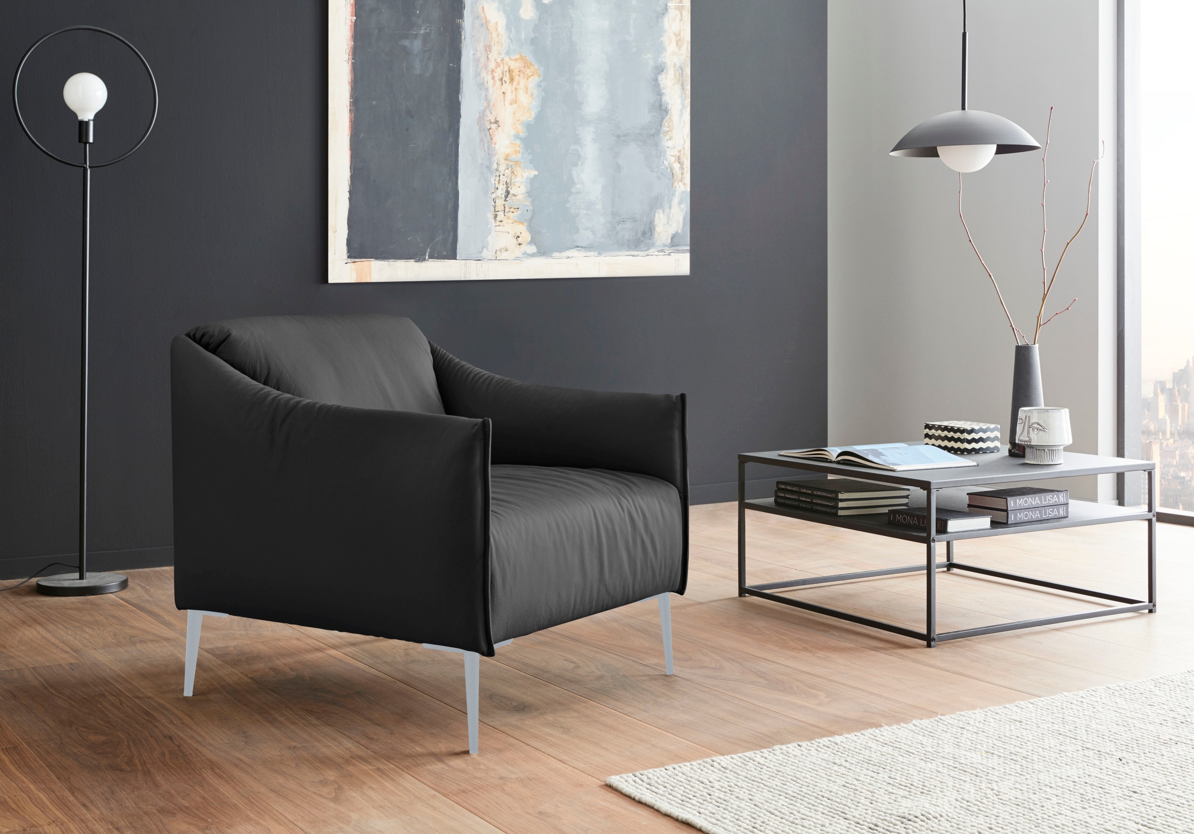 W.SCHILLIG Cocktailsessel »sally«, mit Metallfüßen in Silber matt