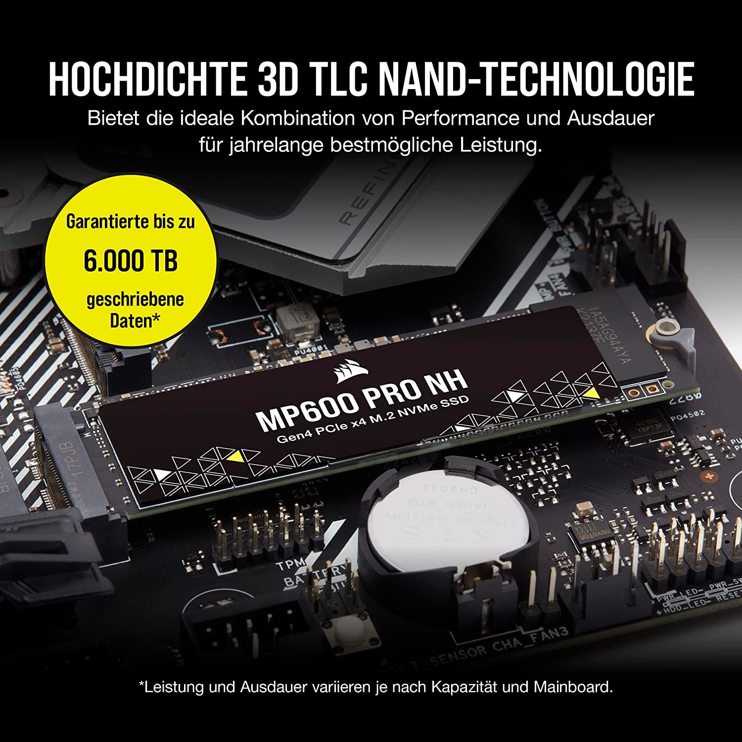 Corsair »MP600 PRO NH Gen4 PCIe x4 NVMe M.2 SSD« 1 TB Anschluss M.2 PCIe 4.0