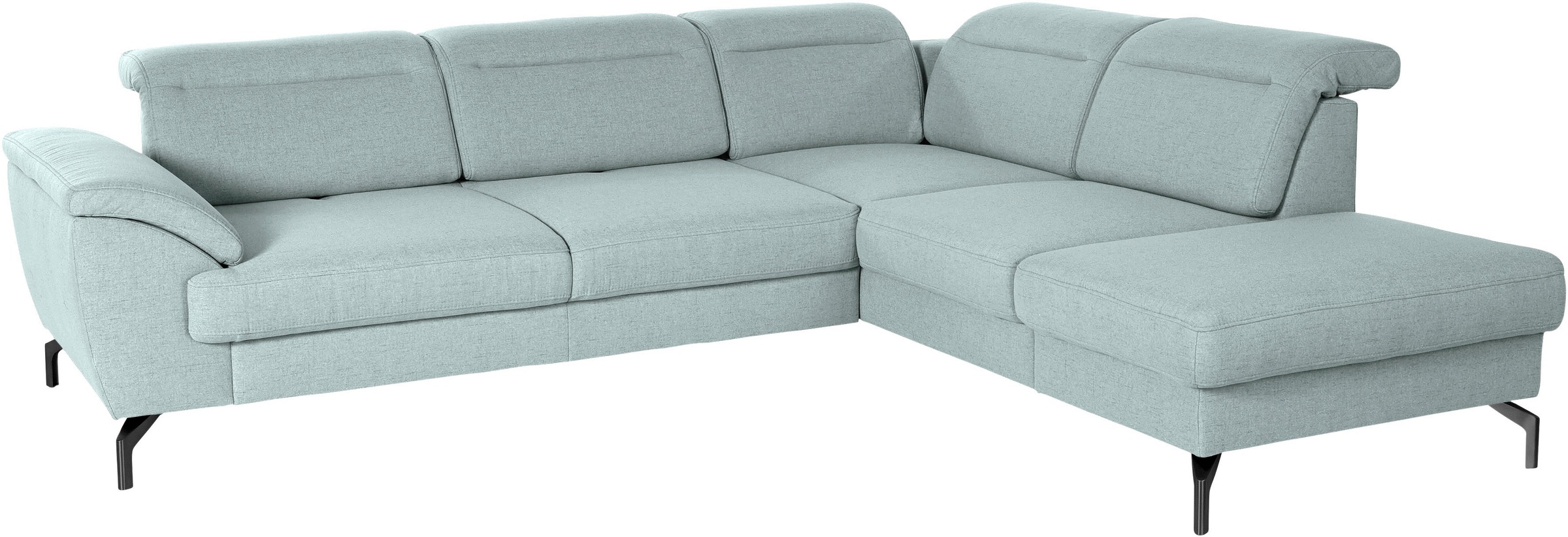 sit&more Ecksofa »Percy L-Form«, 15 cm Fußhöhe, Sitztiefenverstellung, wahlweise in 2 Fußfarben